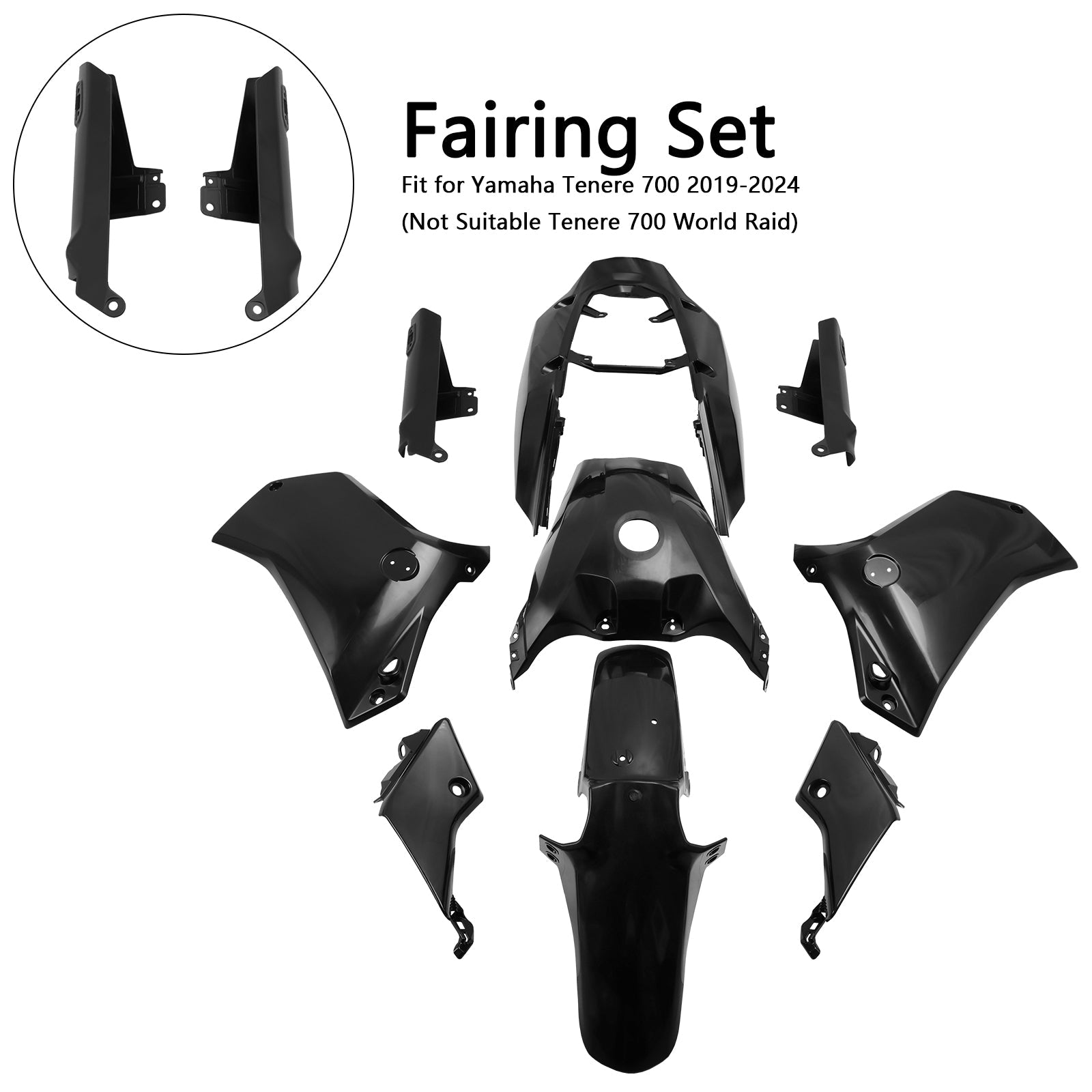 2019-2024 Yamaha Tenere 700 Bodywork Fairing Injection Unpainted
