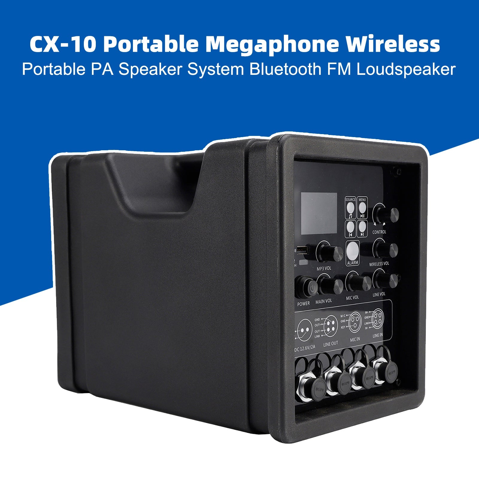 CX-10 Portable Megaphone Wireless Portable PA Speaker System Bluetooth FM Loudspeaker