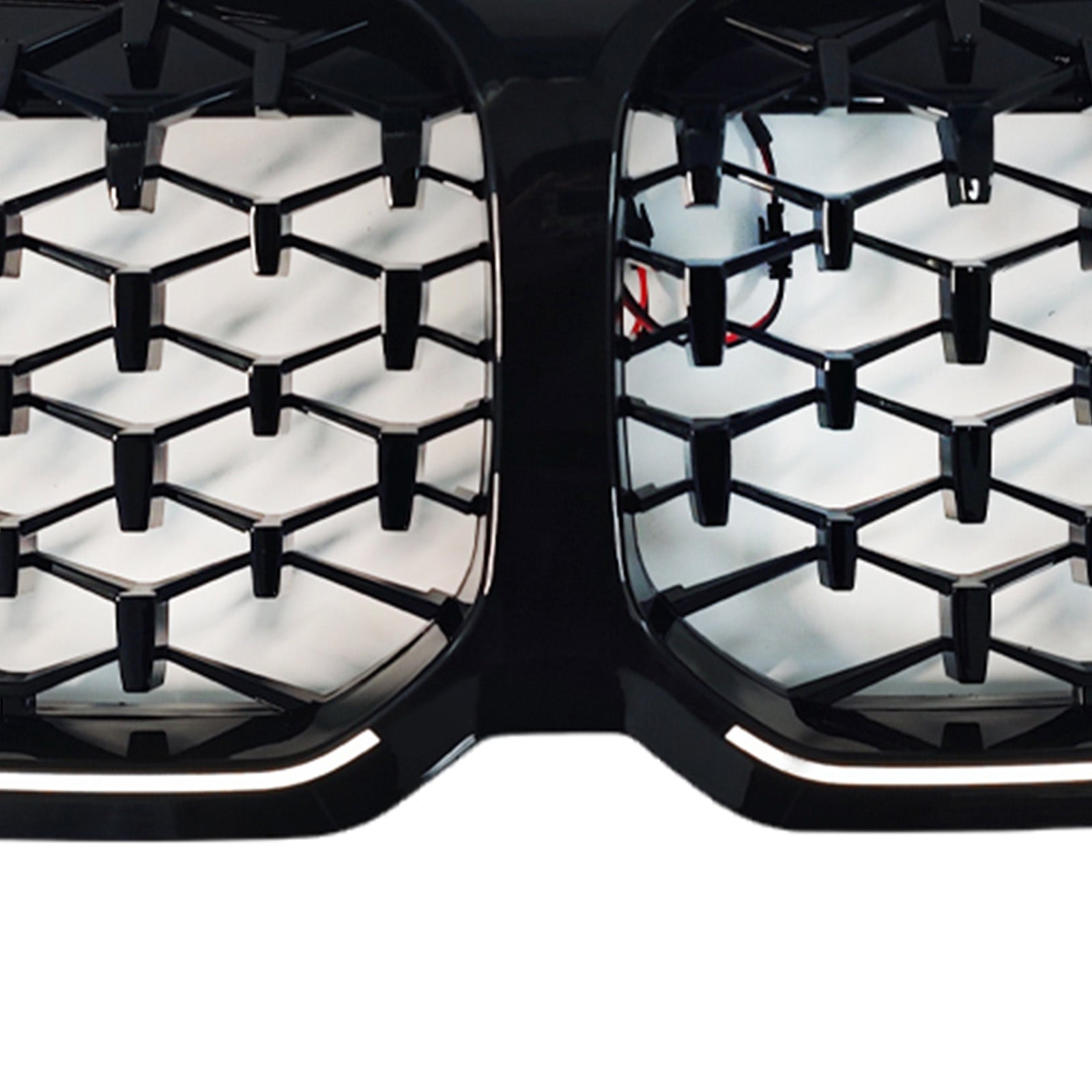 2019-2024 Fit BMW 1 Series F40 Diamond Front Kidney Grill Grille Gloss Black