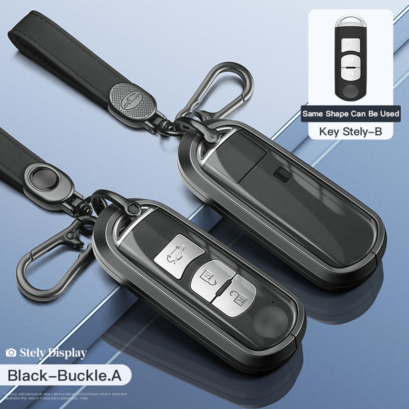 Aluminum Alloy TPU Black Car Key Case Cover With Buckle For Mazda CX-4 CX-5