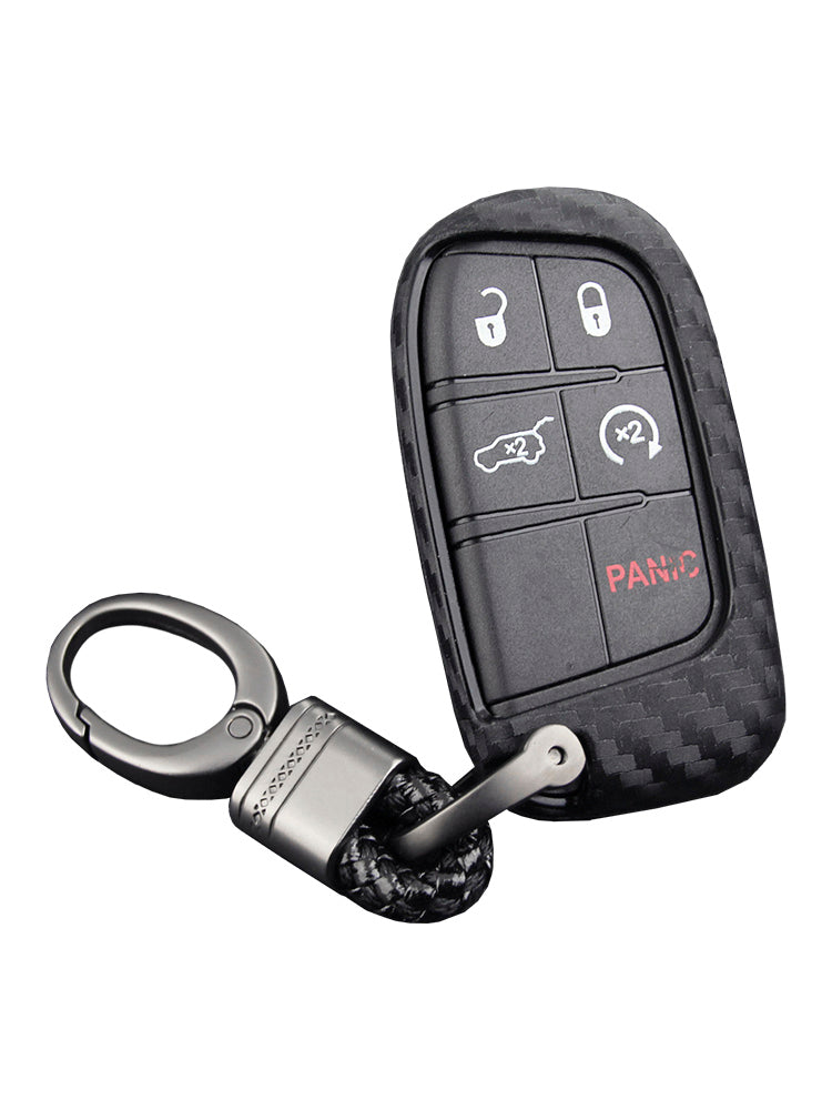 Leather Silicone Car Key Case Cover With Buckle For Jeep
