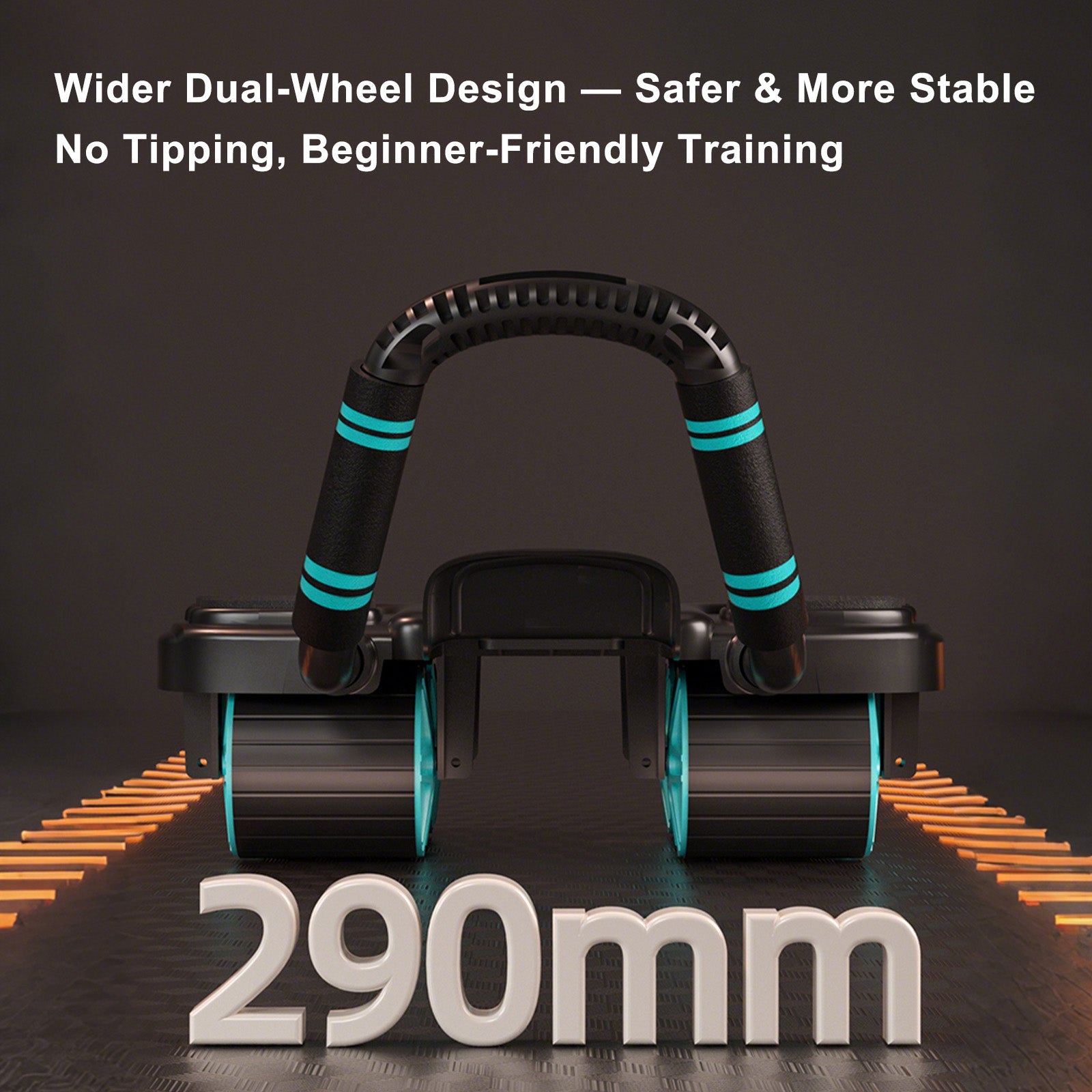 Perfect Core Trainer for Men & Women Automatic Rebound Ab Wheel with Elbow Support & 4-Wheel Stability – Includes Timer Portable Home Gym Equipment Blue