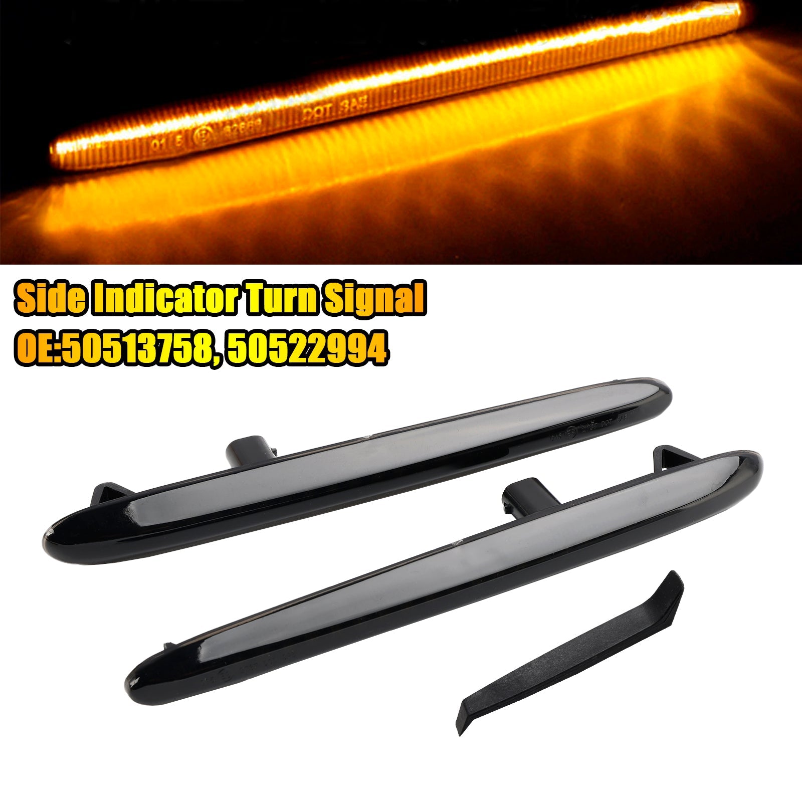 Smoked LED Sequential Blinker Side Indicator Turn Signal for Alfa Romeo Giulietta
