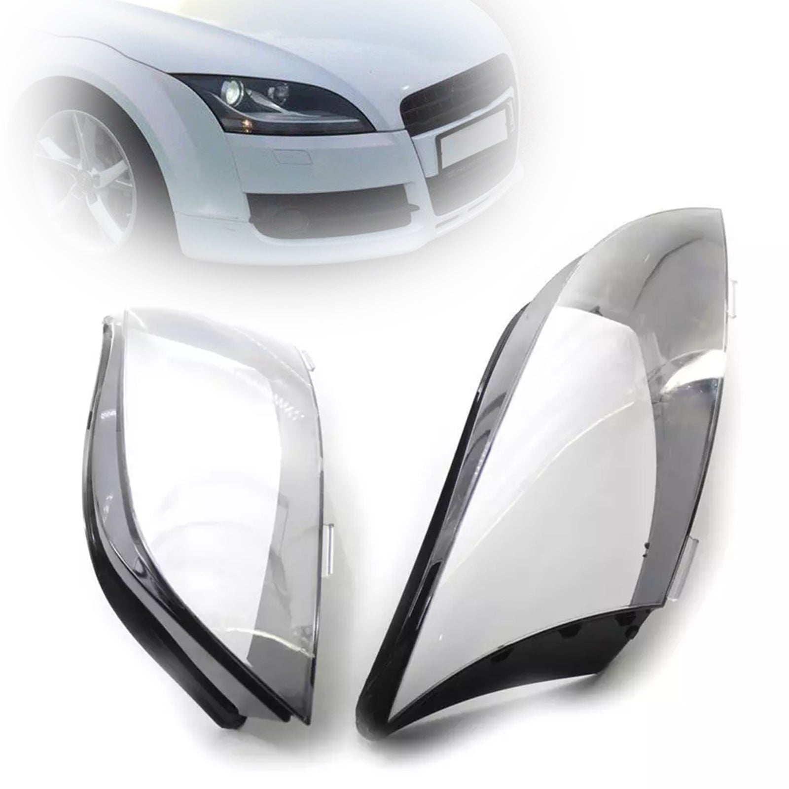 2008-2014 AUDI TT 2PCS Headlight Headlamp Lens Cover Shell