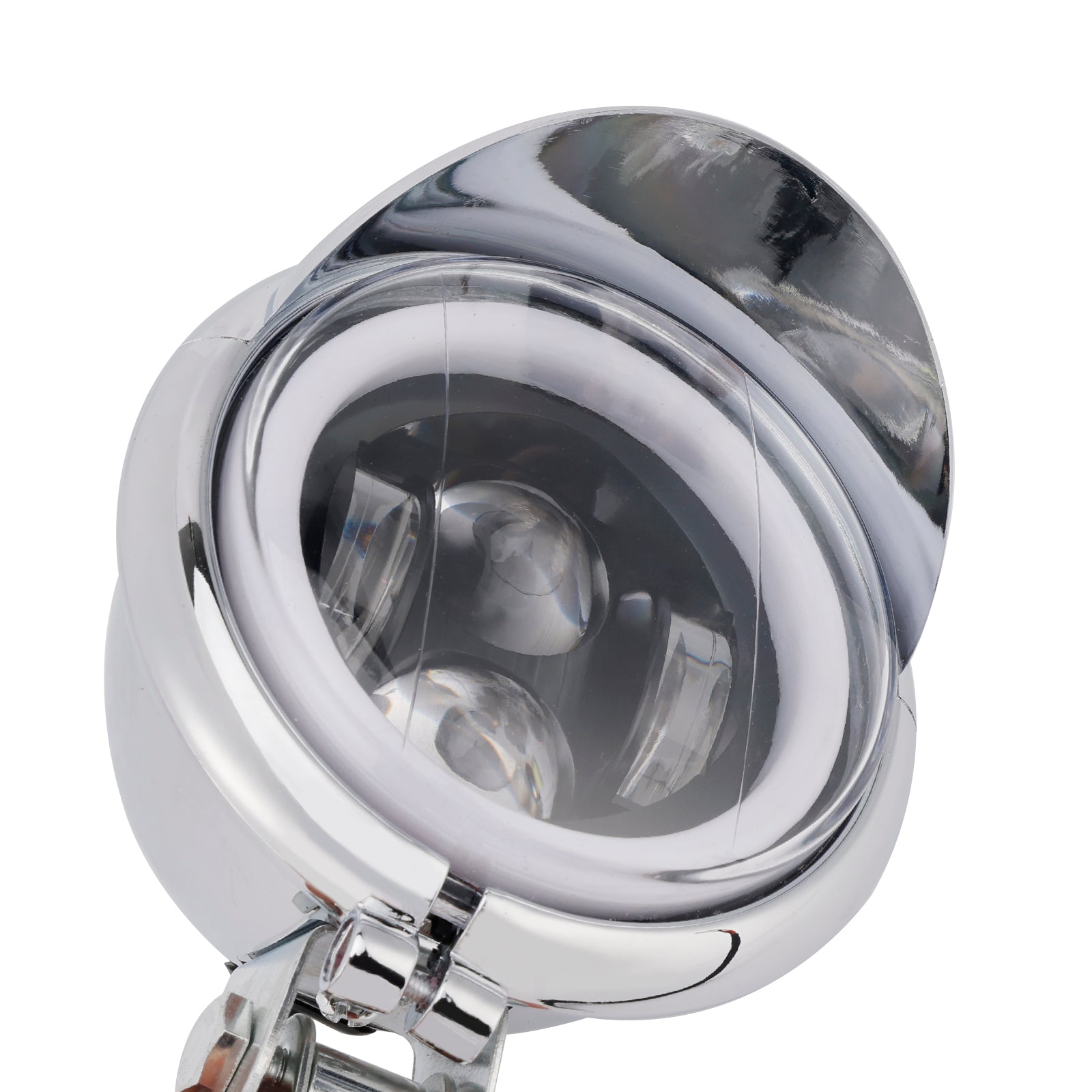 #D62 Headlight Lamp Spotlight Universal Coler Switch Fits Chrome For Motorcycle