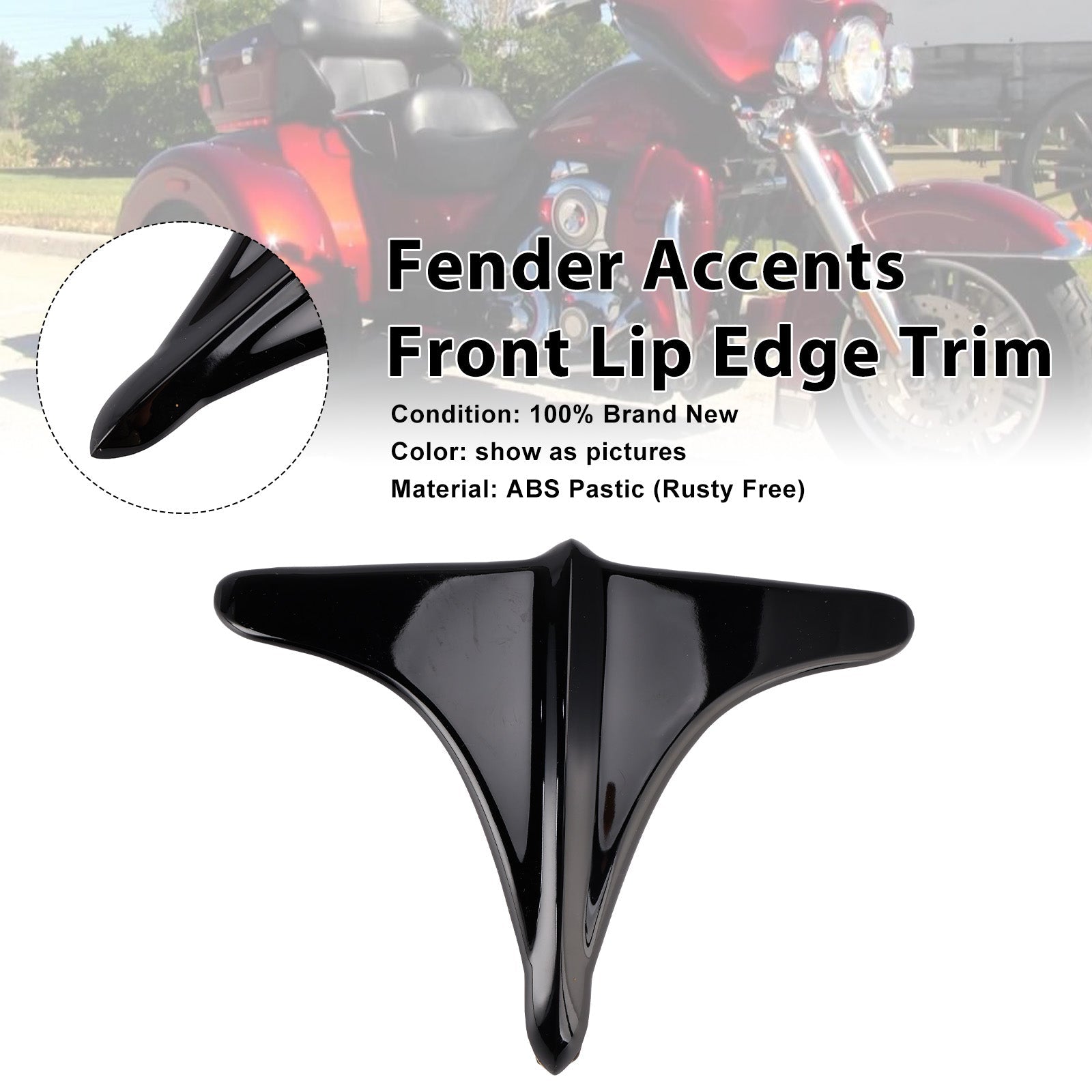 ABS Rear Fender Accents Front Edge Trim For Street Tri Glide 2009-2023