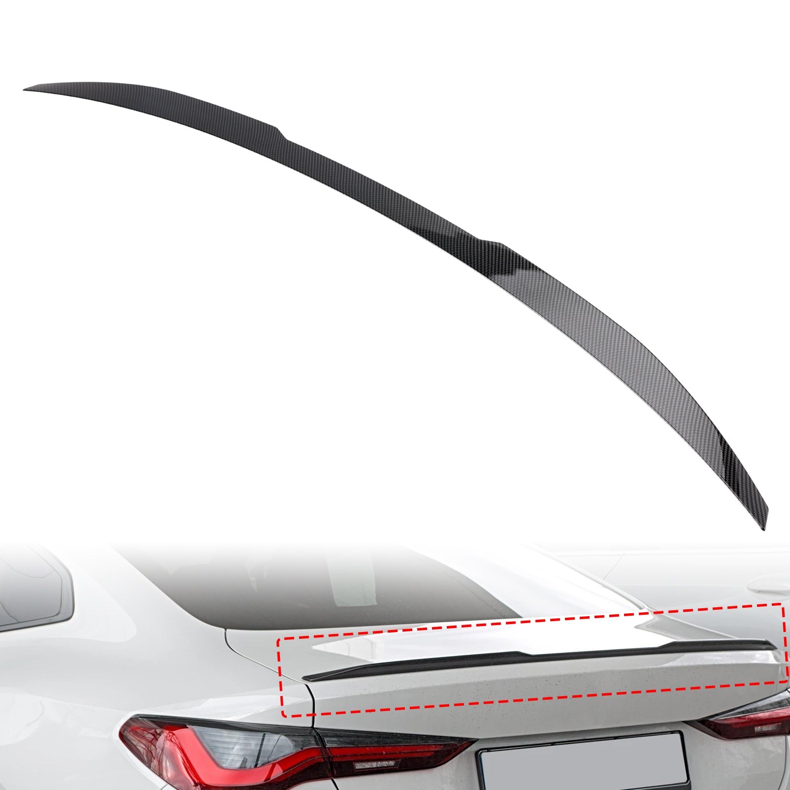 2020-ON BMW 4 Series G22 Coupe Model Carbon Fiber Look Rear Spoiler