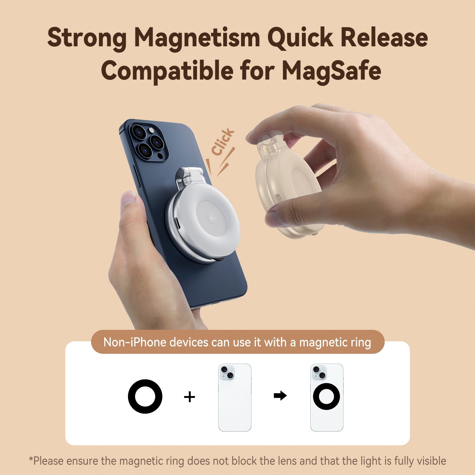 Mobile Phone Magnetic Beauty Fill Light Portable Rotating Stretch Pocket Light