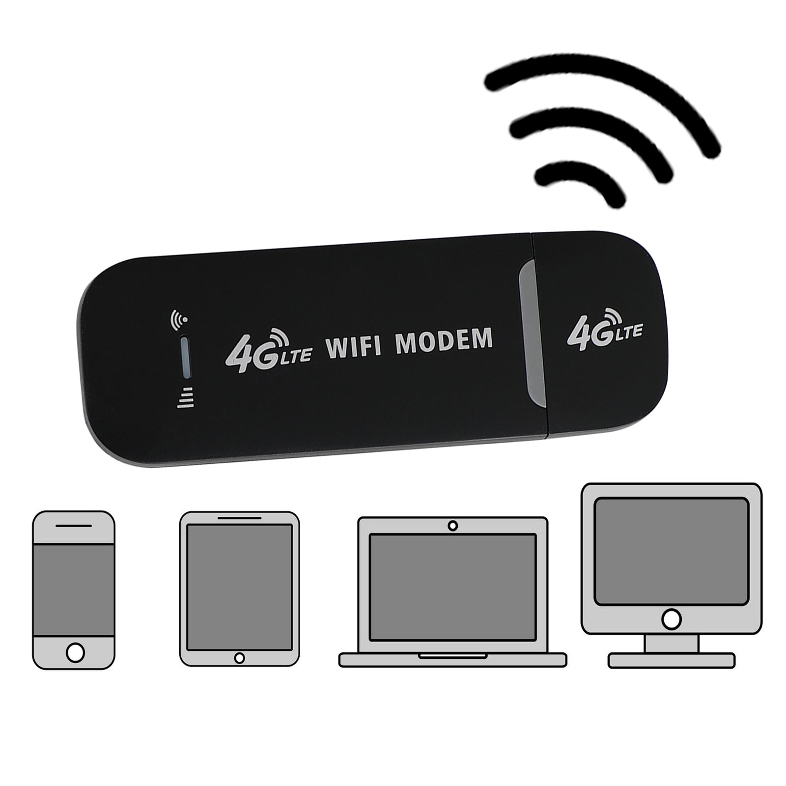 Unlocked USB 4G Dongle LTE WIFI Wireless Router Mobile Broadband Modem Black