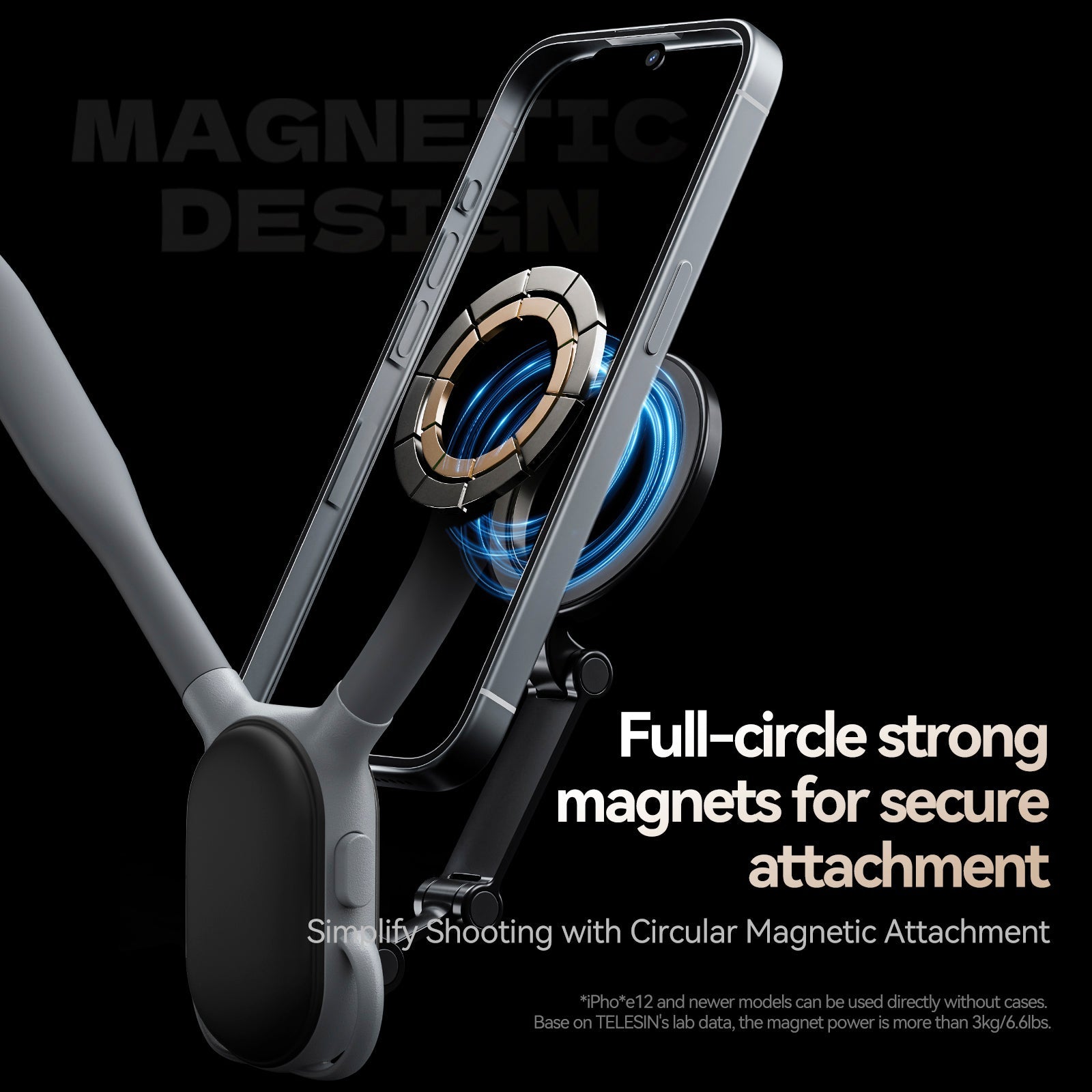 Magsafe Mobile Phone Magnetic Neck Halter Bracket Quick Release Shock Absorption