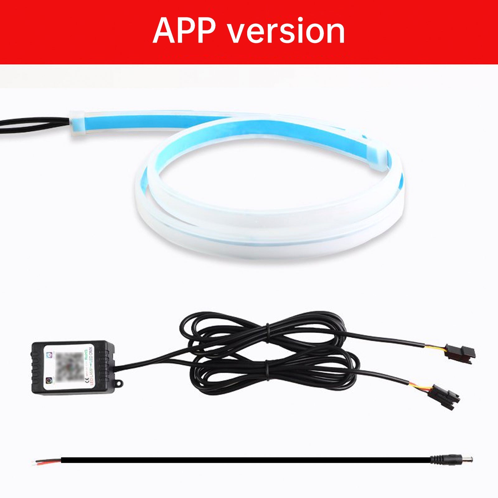 Ultra Thin Car LED Headlight Daytime Running Iridescent Light Eyebrow Strip With APP Controller 30cm