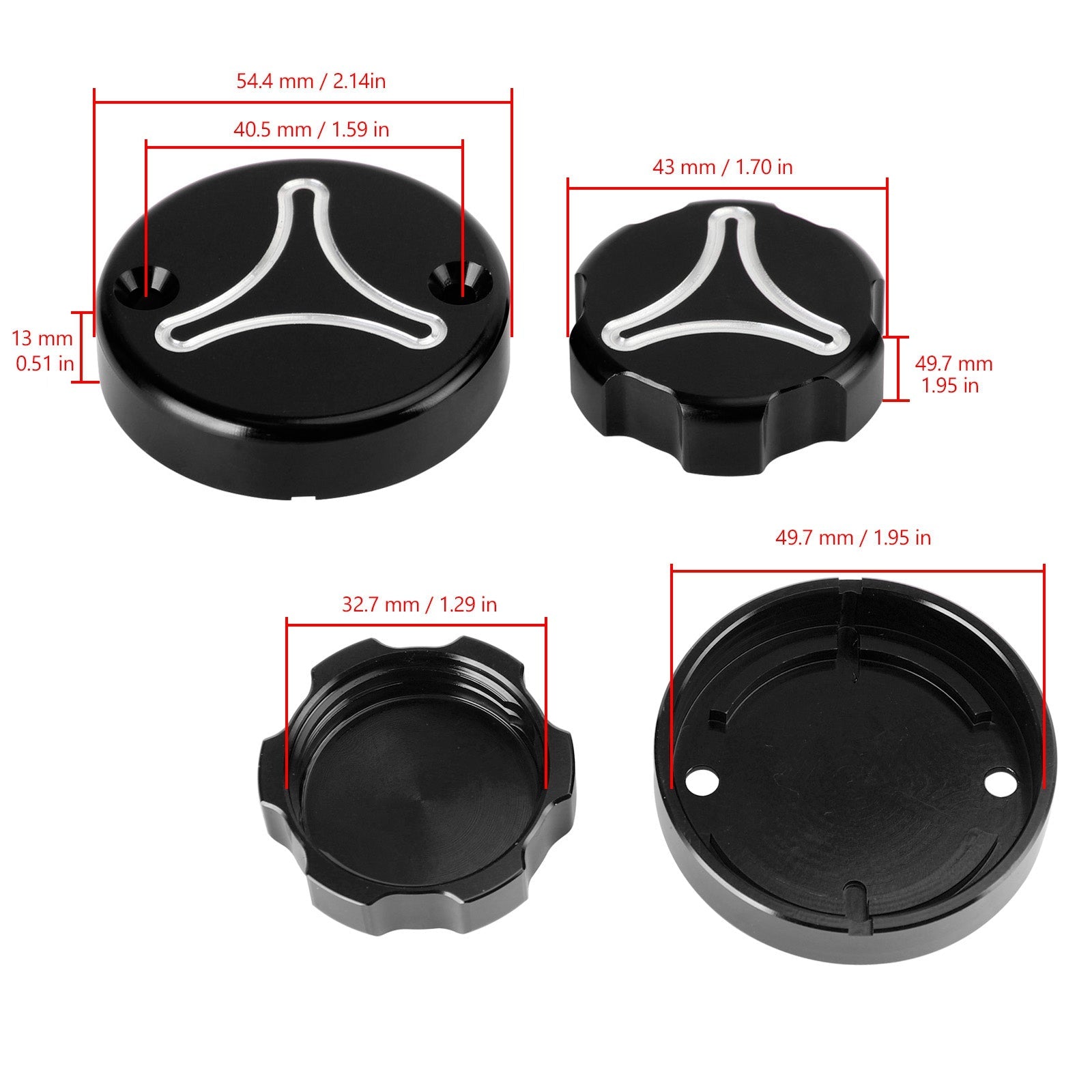 Ducati ST2 ST3 900 1000 SS Super Sport 939 950 1000 S Brake Clutch Cap - BLACK