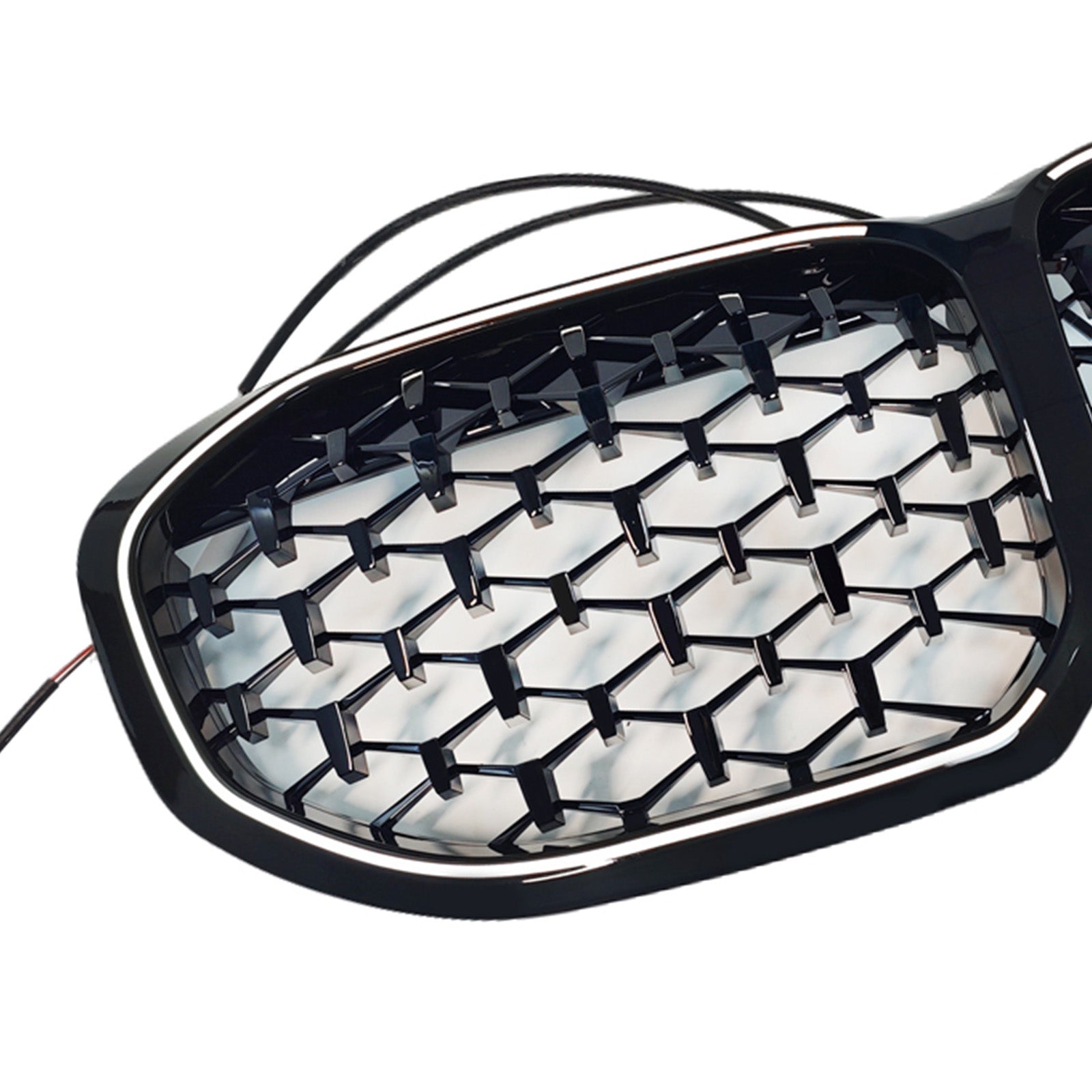 2019-2024 Fit BMW 1 Series F40 Diamond Front Kidney Grill Grille Gloss Black