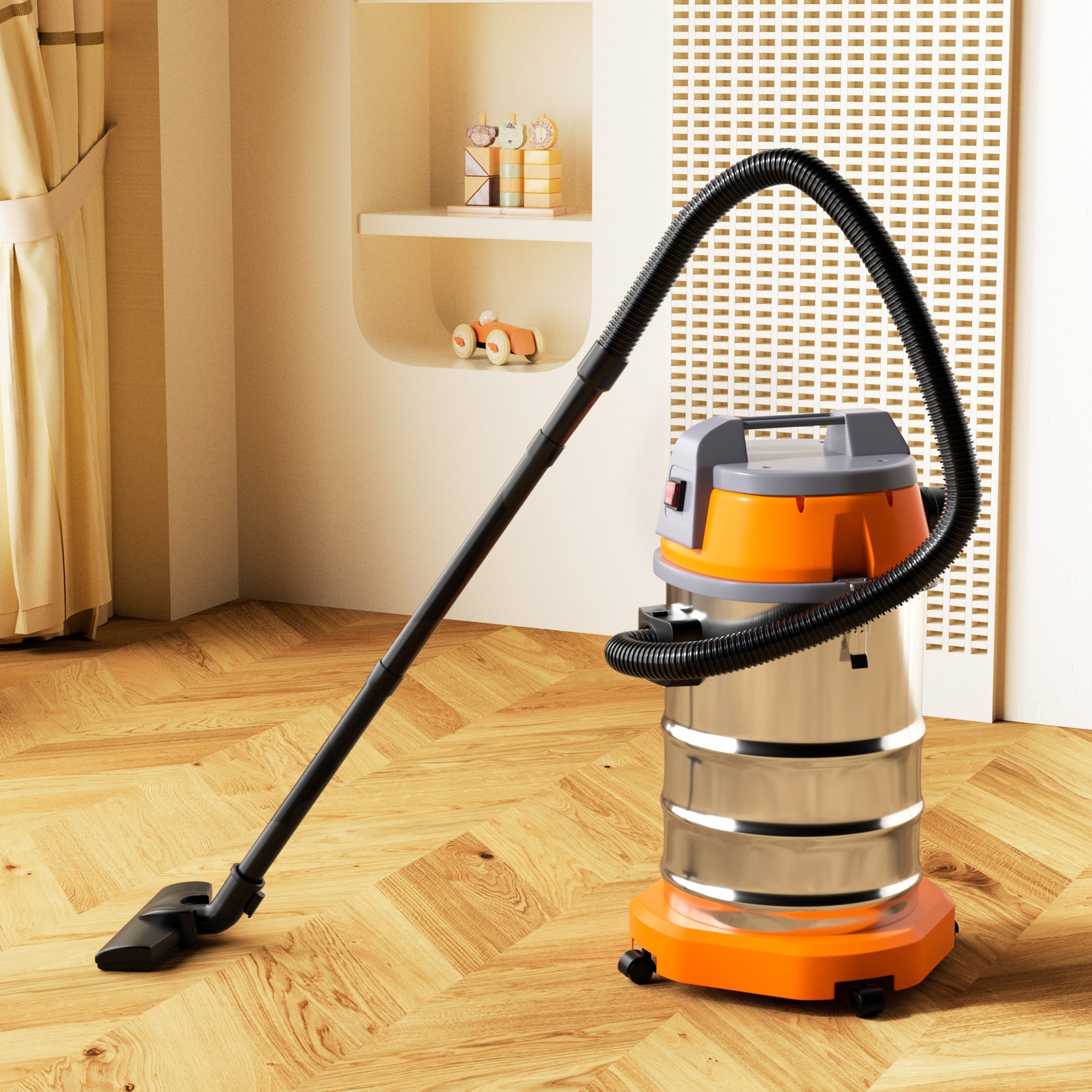 Wet Dry Blow Three Uses 10 Gallon 1200w 8 Peak Hp Stainless Steel Shop Vac Vacuum Cleaner Garage Portable Car Detailing For House Garage Workshop Car