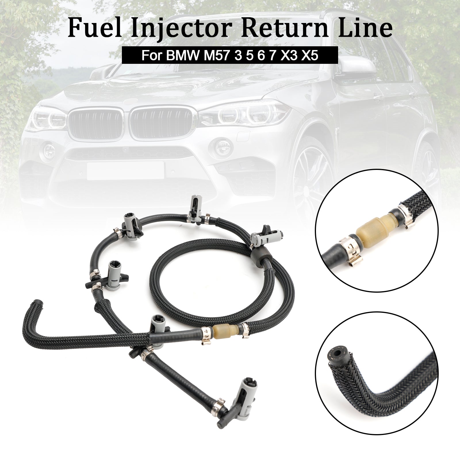 BMW 3 5 6 7 X2 X3 X5 X6 Fuel Return Line Hose Pipe Injector Hose Leak Line 13537792870 13537799869