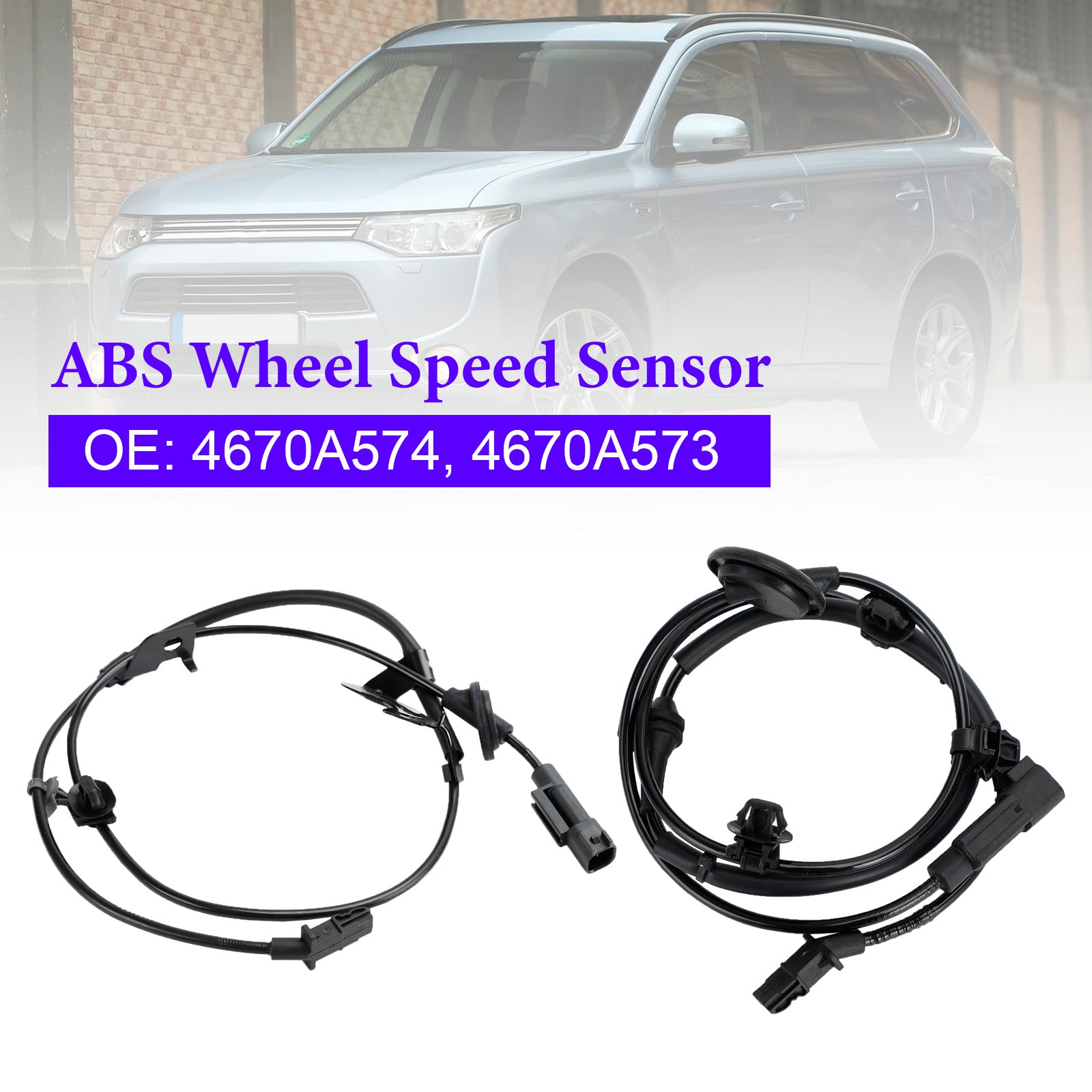 2Pcs Rear Left & Right ABS Speed Sensor For Mitsubishi Outlander III 2010-On 4670A574 4670A573 Generic