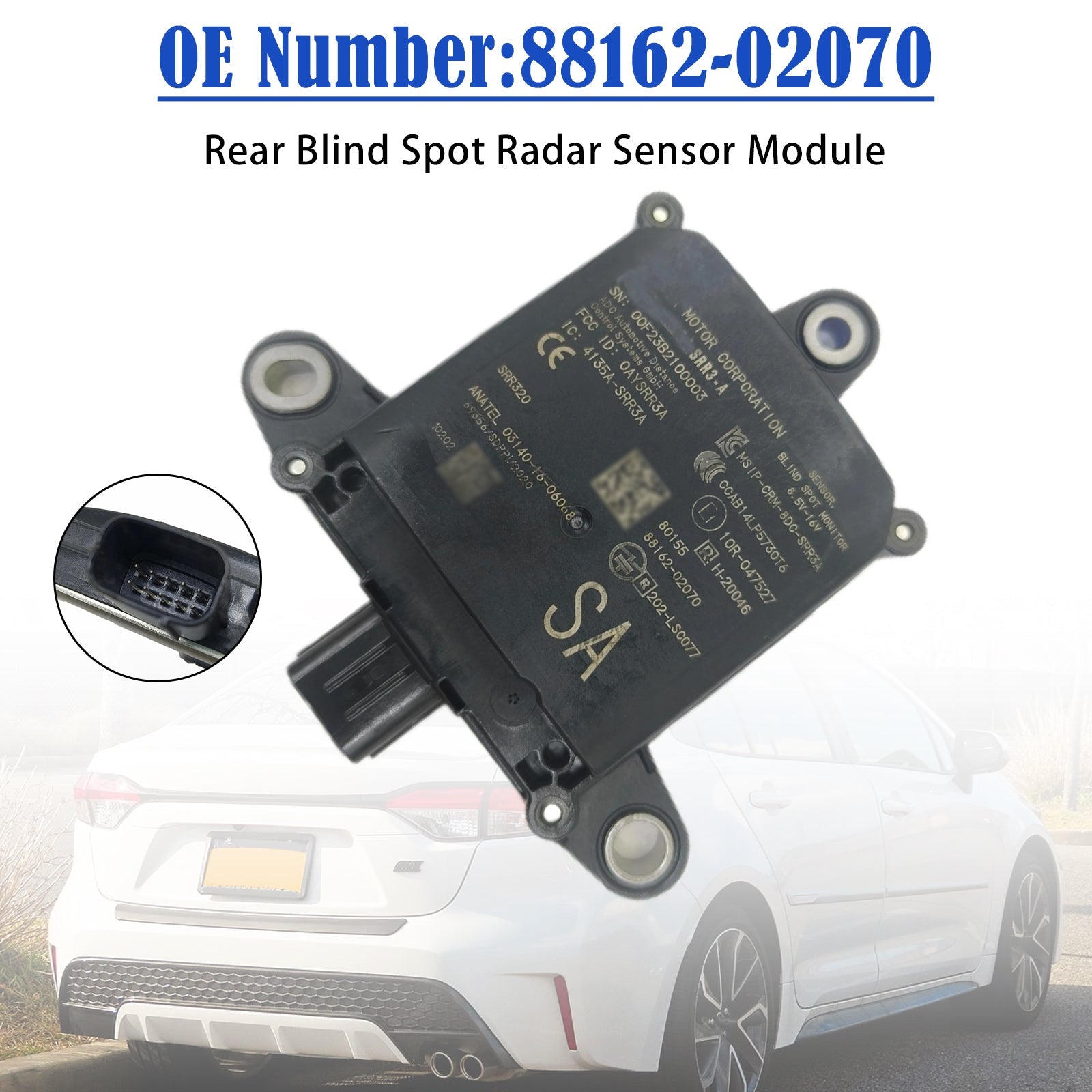 2020-2023 For Toyota Corolla Rear Blind Spot Radar Sensor Module 88162-02070