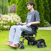 Foldable Power Wheelchair, 25-Mile Range, 46 lb, 360° Joystick