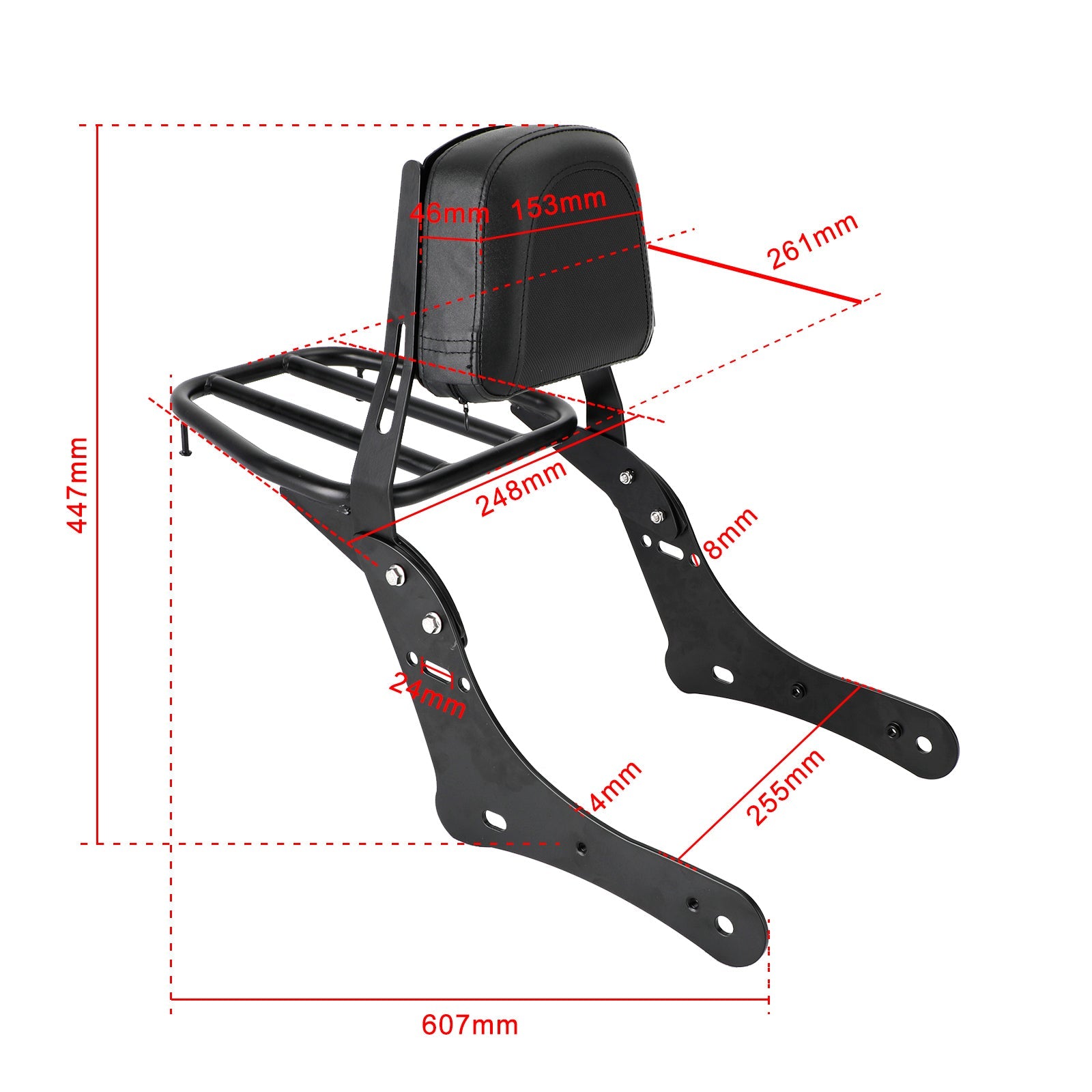 2015-2017 Kawasaki Vulcan S 650 VN650 Sissy Bar Backrest with Luggage Rack