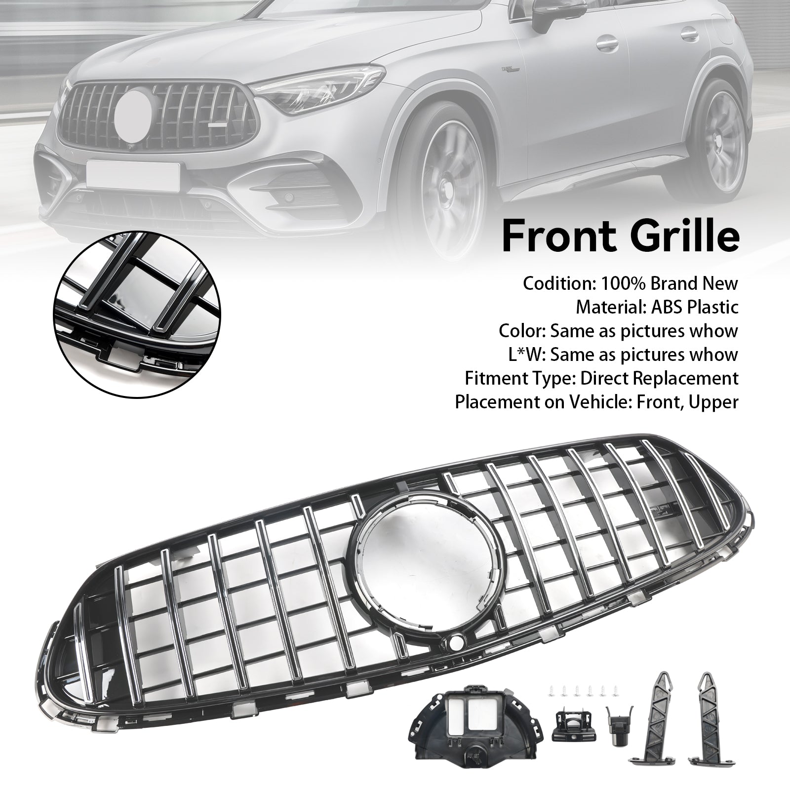 2022 2023 2024 Mercedes GLC X254 C254 with AMG-Line Front Bumper Upper Grill Grille