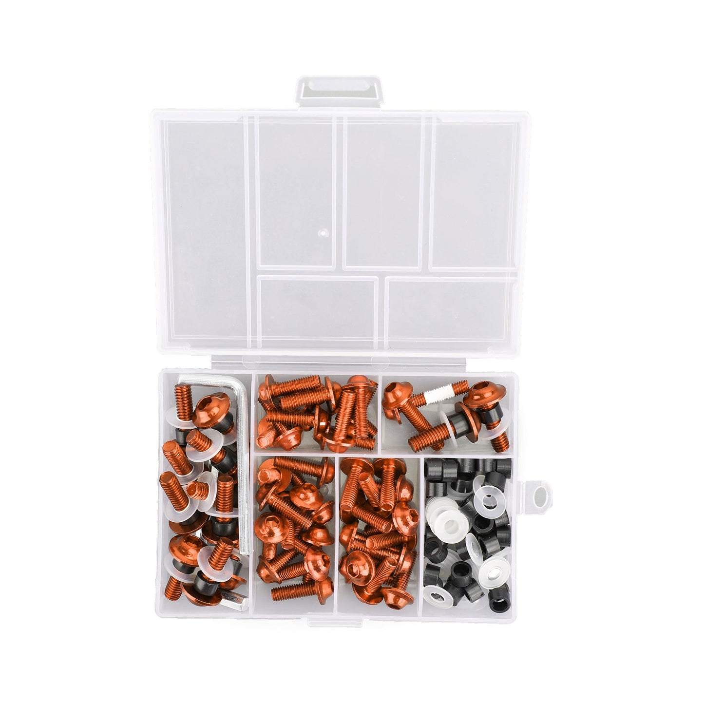 158Pcs Sportbike Windscreen Fairing Bolts Kit Fastener Clips Screws Orange