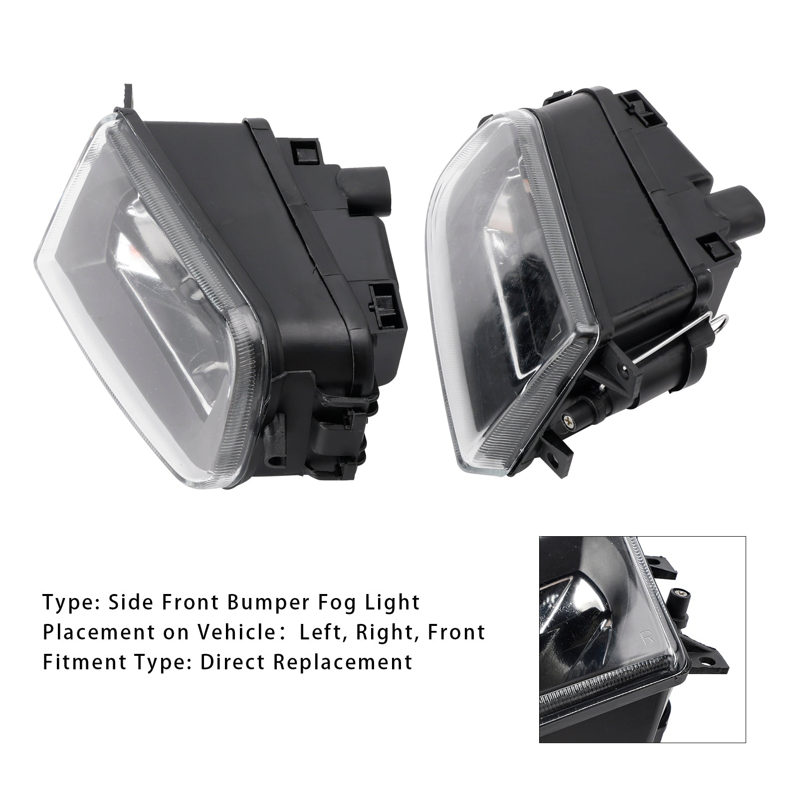 1995-1998 BMW E39 5-Serise Pair Front Bumper Fog Light Lamp Housing Shell 63178360575 63178381977