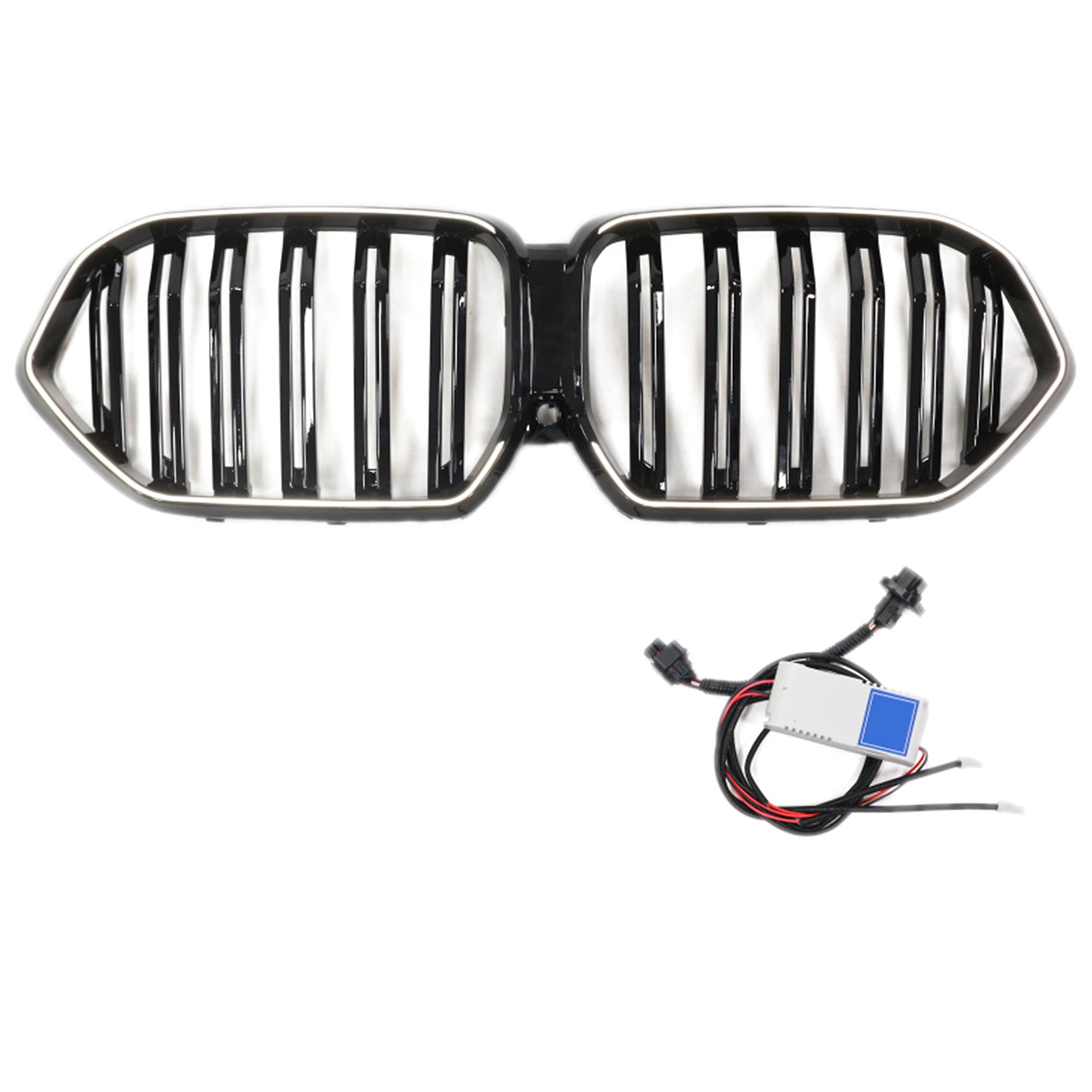 2020-2022 BMW X6 G06 M50i W/Camera Hole Gloss Black Front Bumper Grille