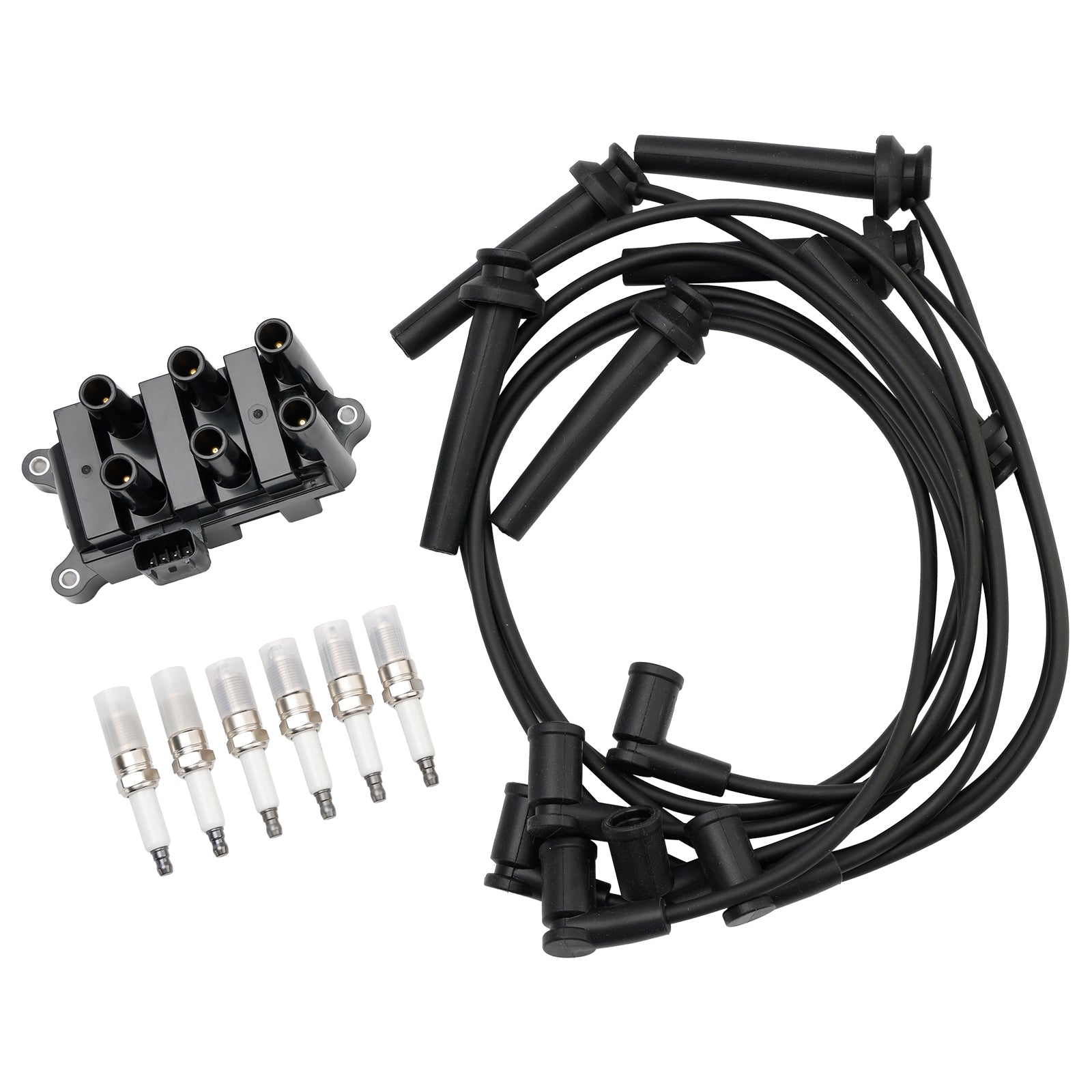 2001-2008 Ford Ranger V6 3.0L Ignition Coil+6 Spark plug+6 Wire FD498 5F2Z-12029-AD 1F2118100