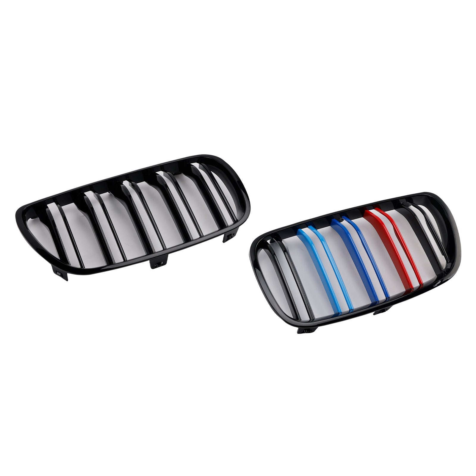 2PCS Gloss Black Front Bumper Grille Grill Fit BMW X3 E83 2007-2010 LCI
