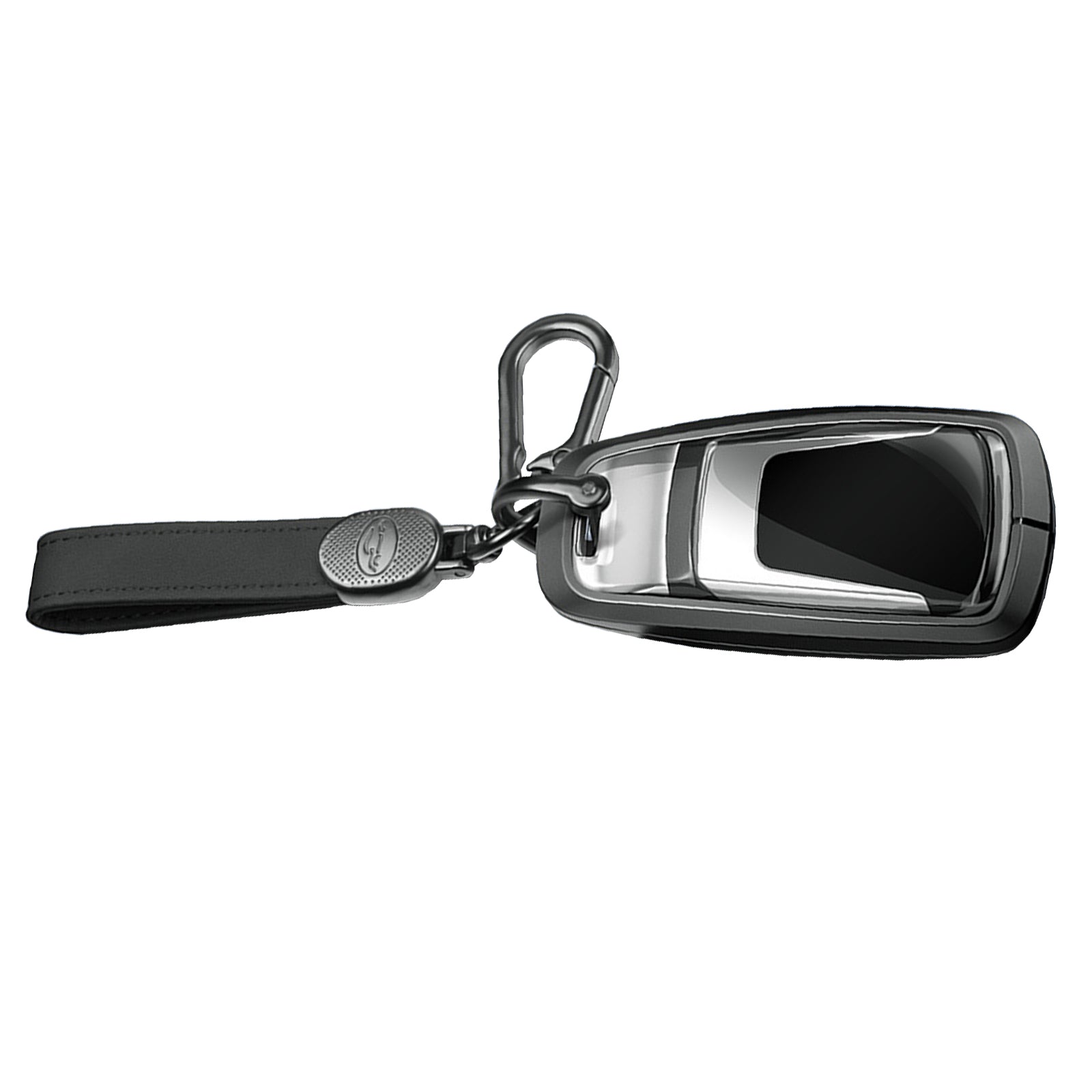 Aluminum Alloy TPU Black Car Key Case Cover With Buckle For Audi a6l a4l a3