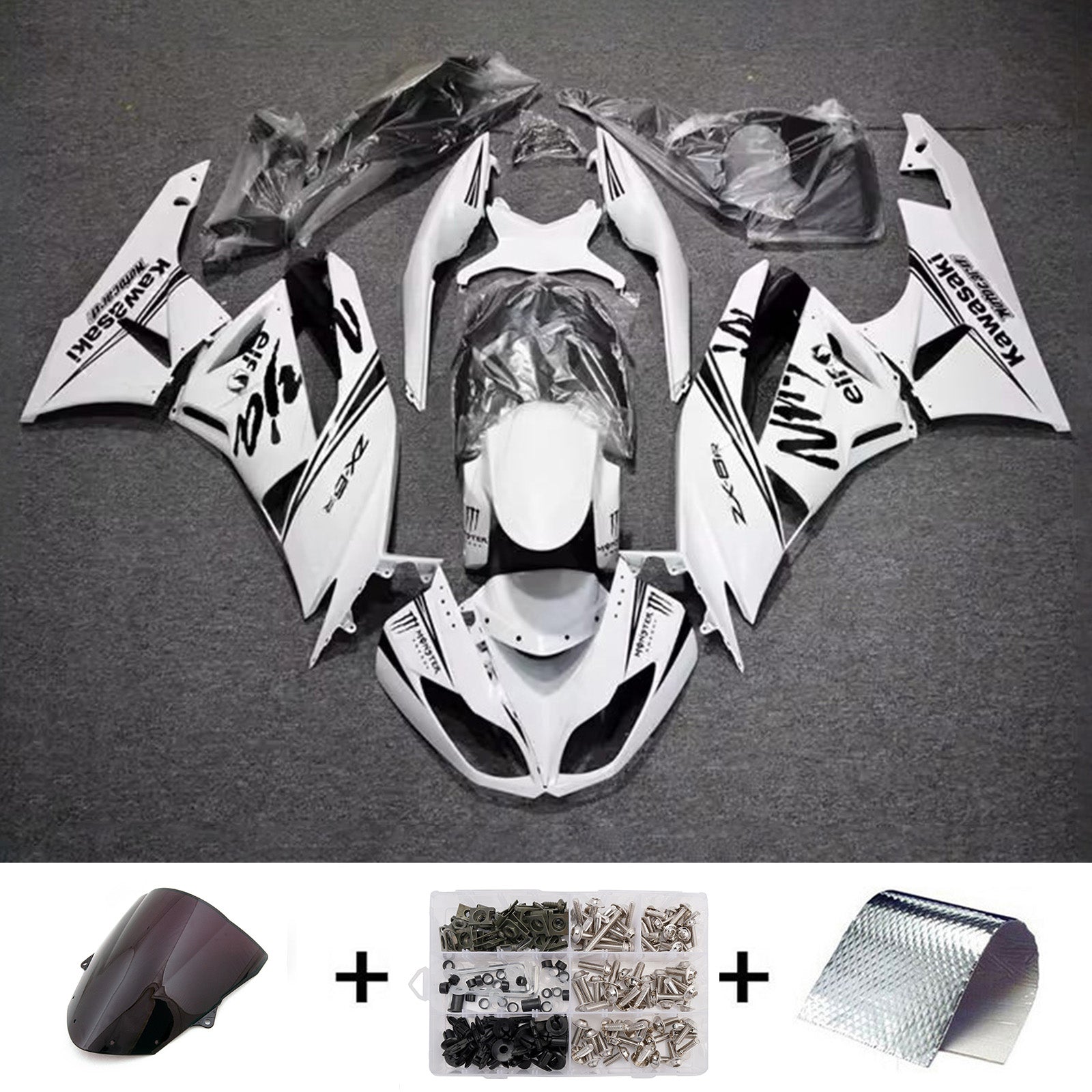 Injection Fairing Kit Bodywork Plastic ABS fit For Kawasaki ZX6R 636 2009-2012