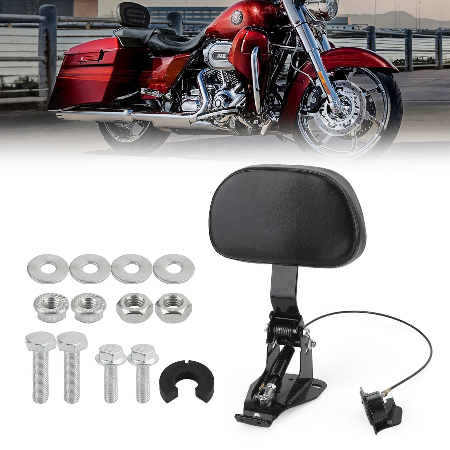 09-20 Touring Road Street Electra Glide FLHR FLTR Driver Backrest fit for