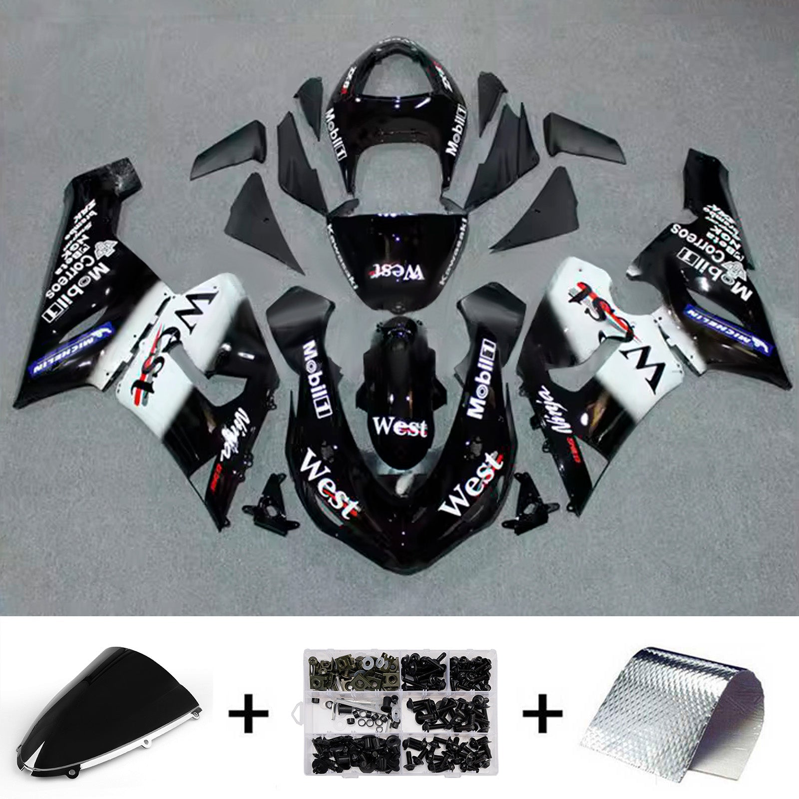 Injection Fairing Kit Bodywork Plastic ABS fit For Kawasaki ZX6R 636 2005-2006