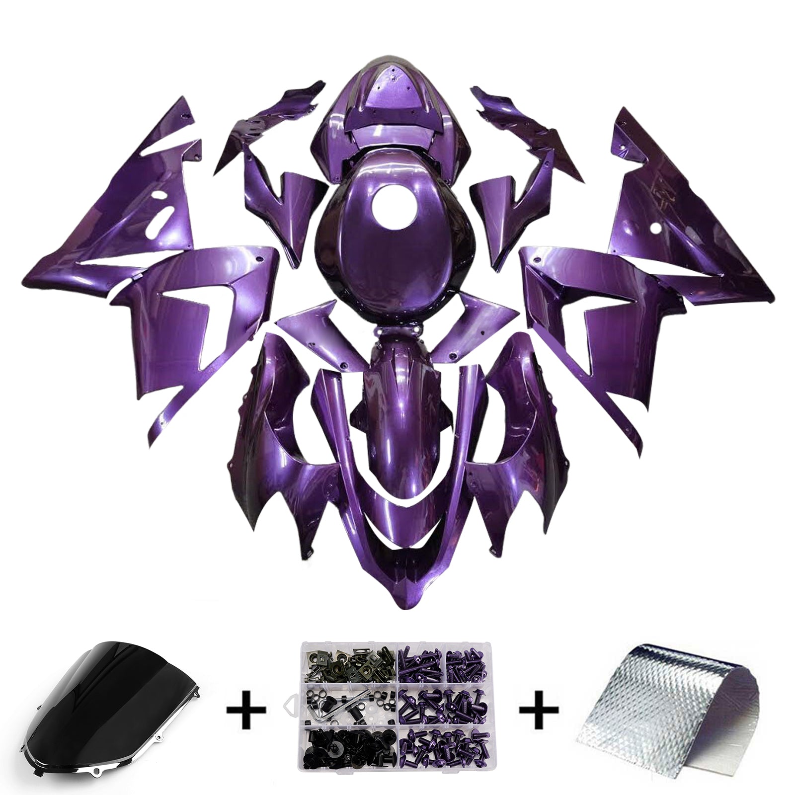 Injection Fairing Kit Bodywork Plastic ABS fit For Kawasaki ZX10R 2004-2005