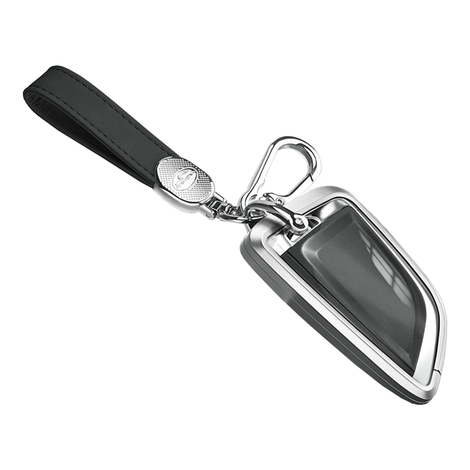Aluminum Alloy TPU Silvery Car Key Case Cover With Buckle For BMW x3 x1 x5