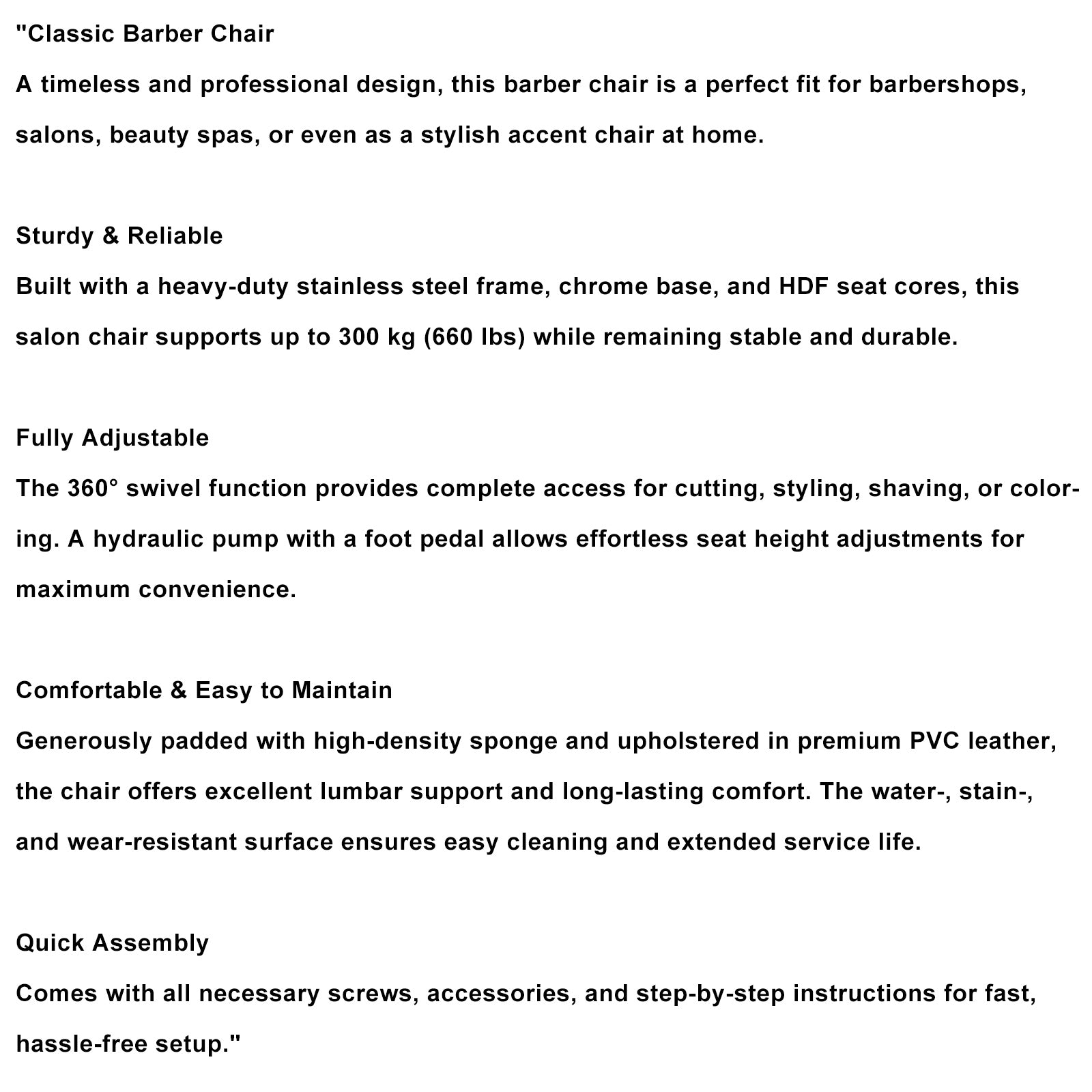 Barber Chair Beauty Salon Hair Makeup Chair Styling Hairdressing Hairdresser