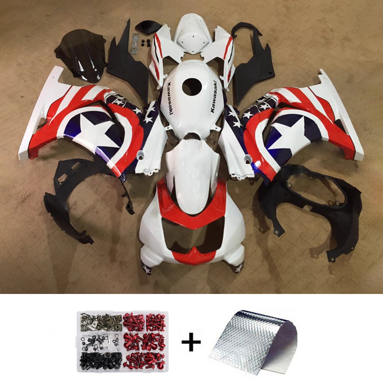 Injection Fairing Kit Bodywork Plastic ABS fit For Kawasaki EX250 Ninja250R 2008-2012