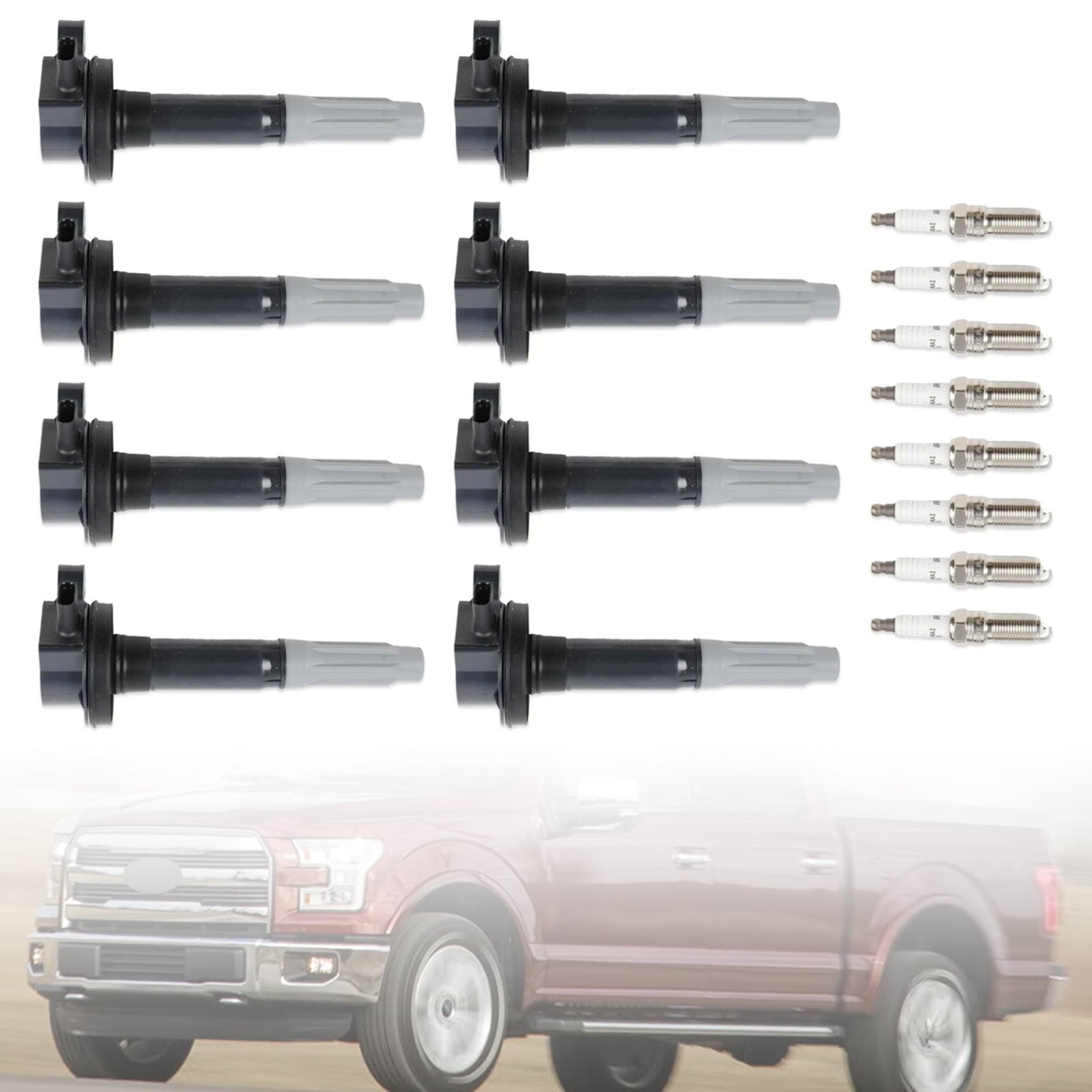 For Ford F-150 V8 5.0L 2016-2017 8xIgnition Coil + 8xIridium Spark Plug UF824