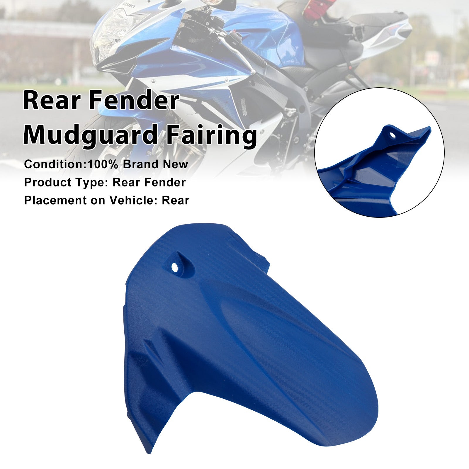 Rear Fender Mudguard Fairing For 2011-2025 Suzuki GSX-R750
