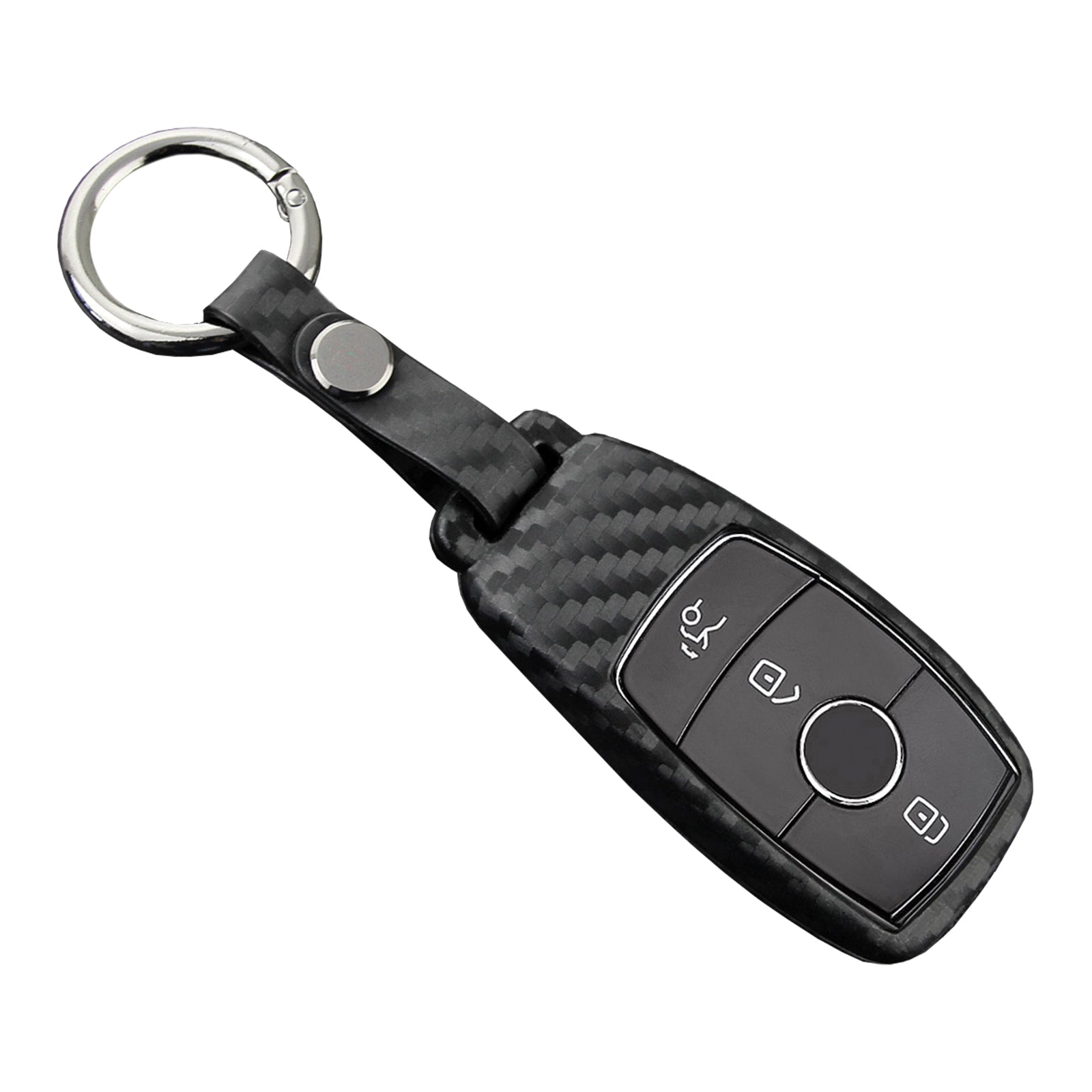 Leather Silicone Car Key Case Cover With Buckle For Mercedes-Benz E