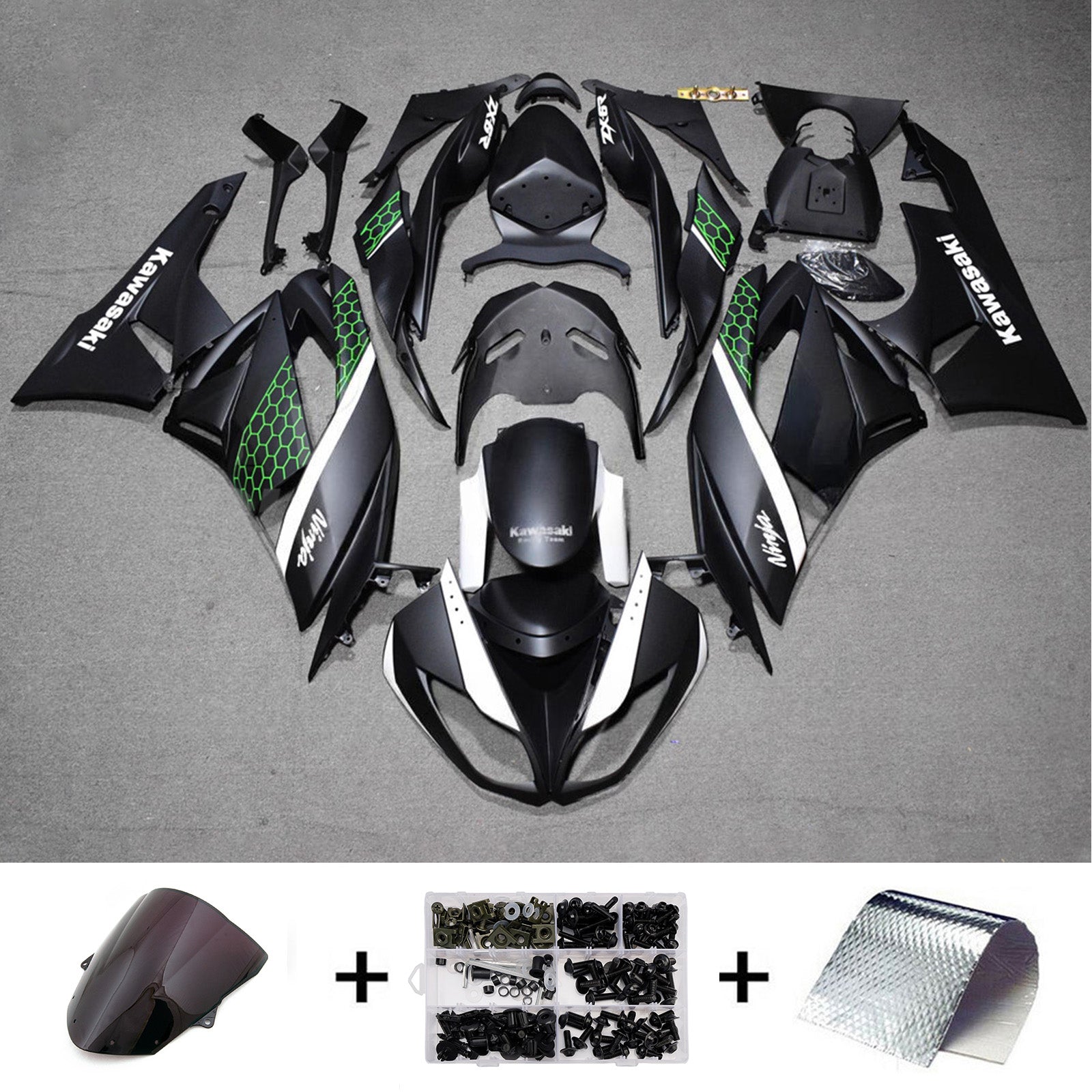 Injection Fairing Kit Bodywork Plastic ABS fit For Kawasaki ZX6R 636 2009-2012