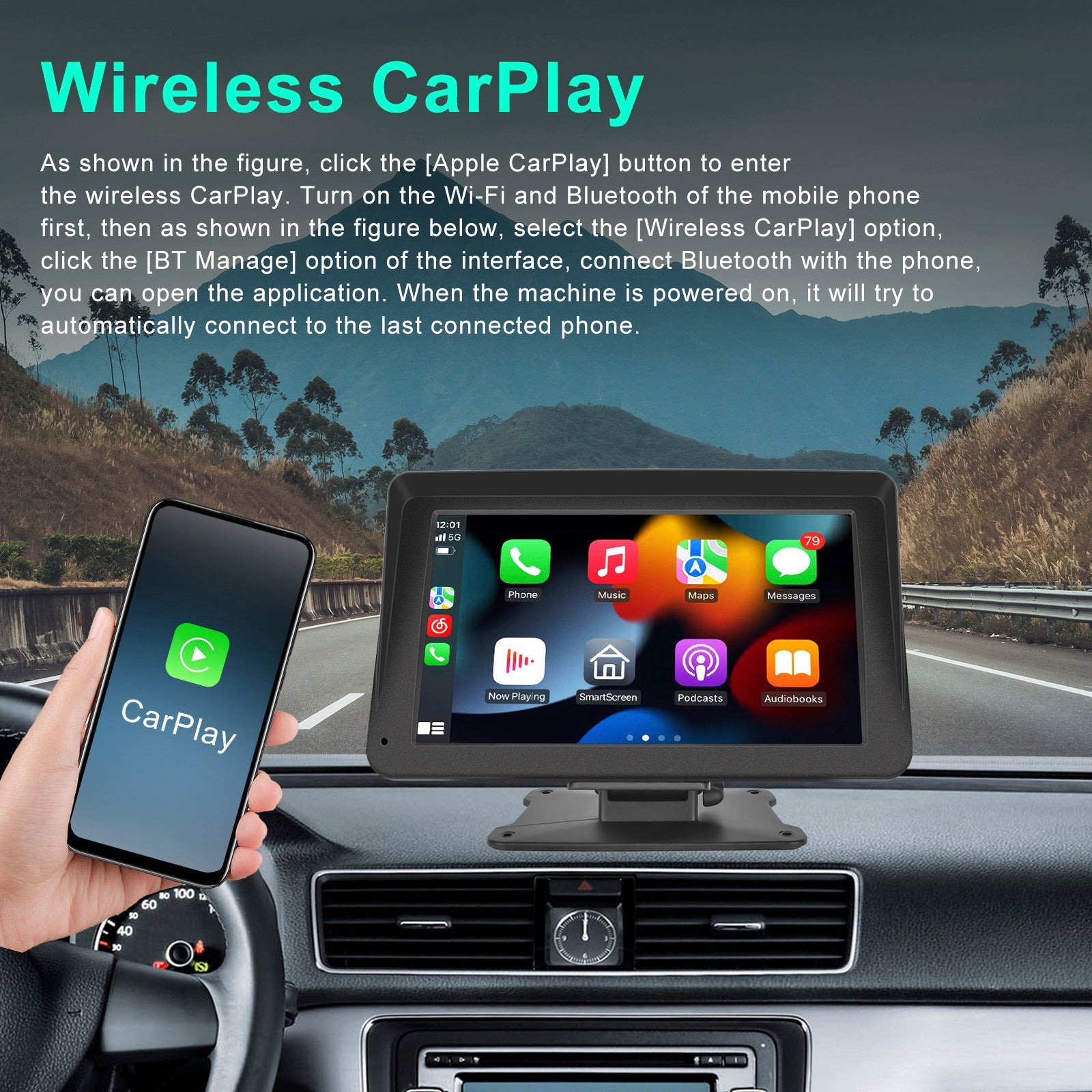 7-inch CarPlay Multifunction Player Auto Apple AirPlay Android Projection Camera