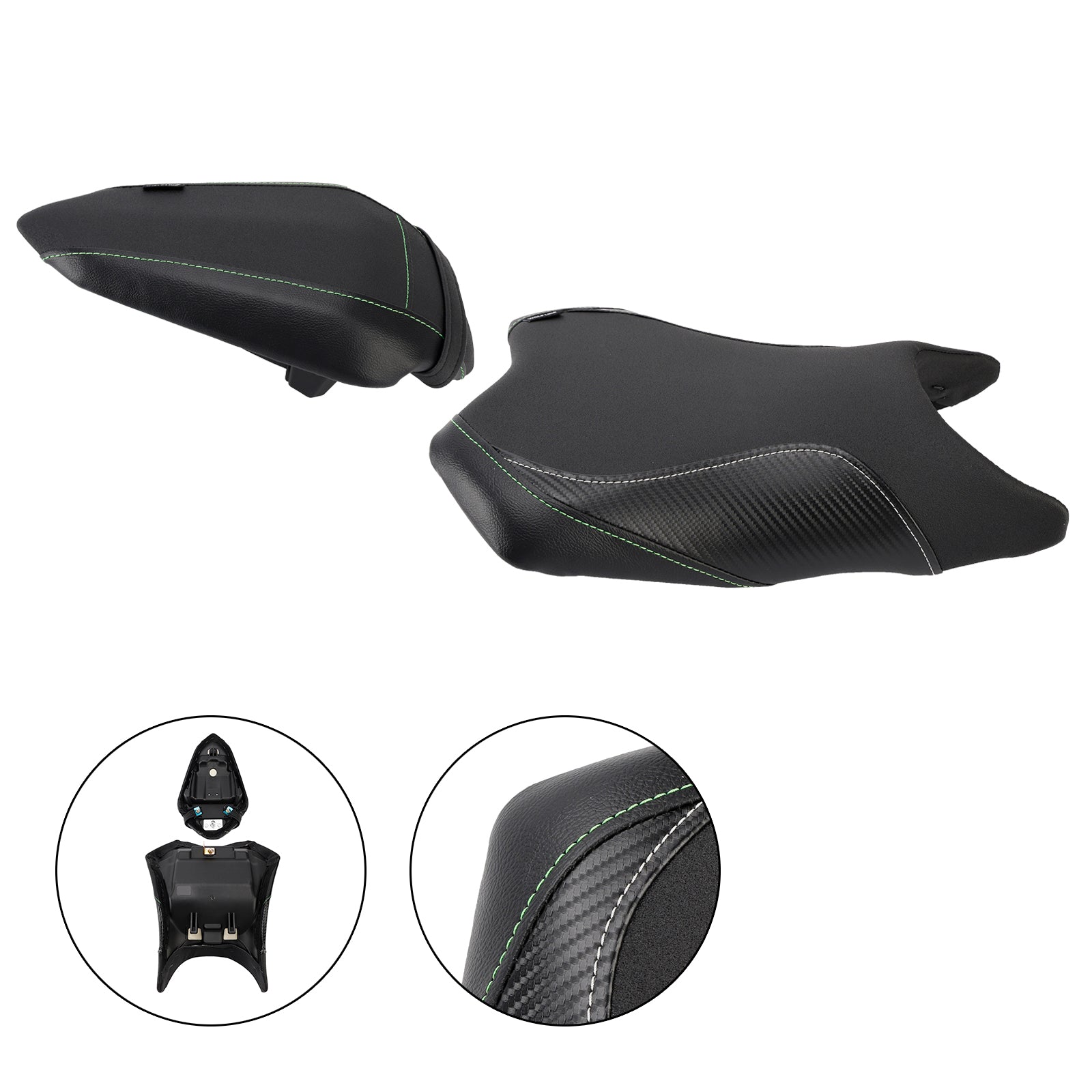 2024-2025 For Kawasaki Ninja 500 Z500 Front&Rear Raider Passenger Cushion Kit Black1