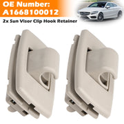2x Gray Sun Visor Clip Hook Retainer For Mercedes Benz C-class W205 S205 15-19
