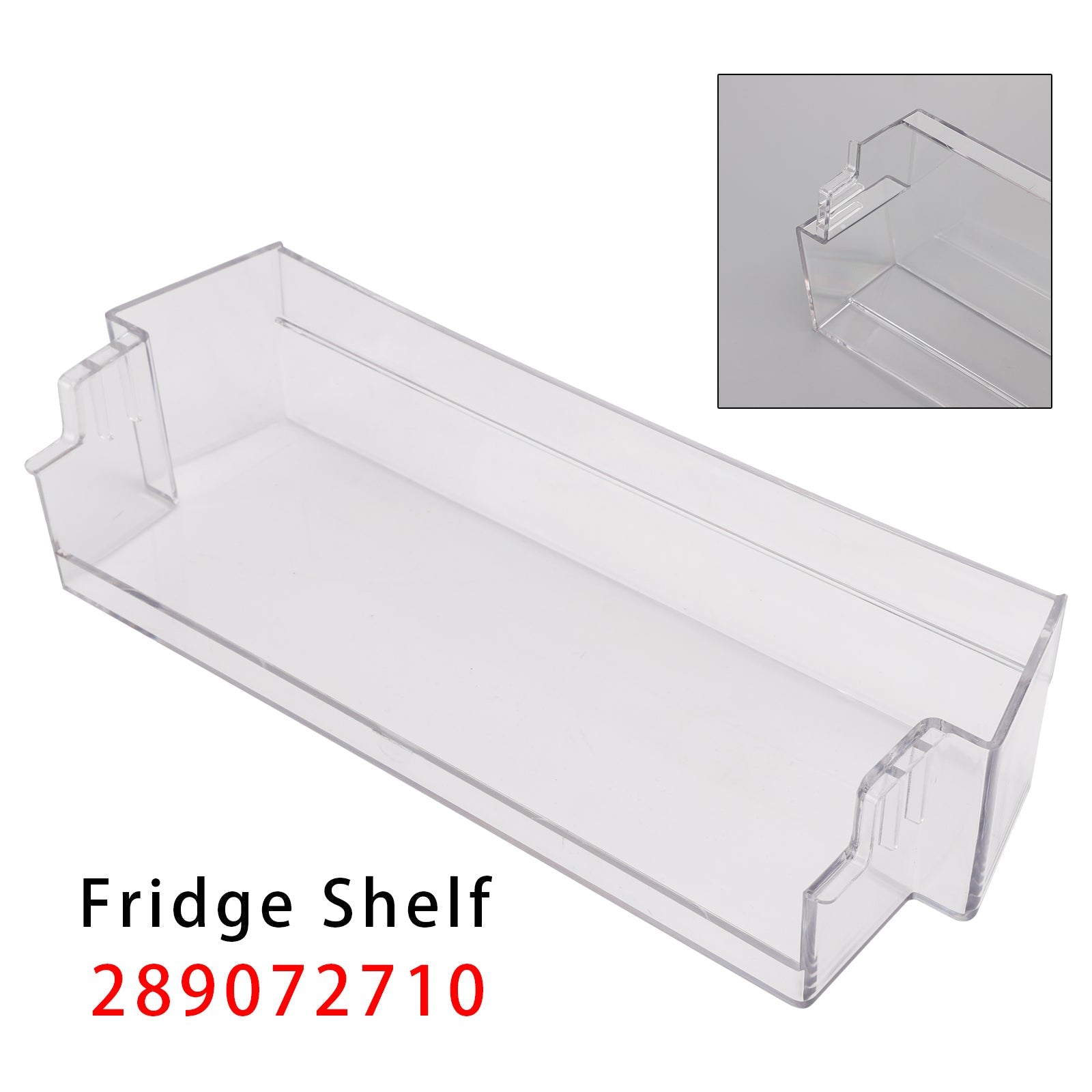 Middle or top Door Bin 306mm Fridge Shelf Fit for Caravan Grey Clear 289072710 Generic
