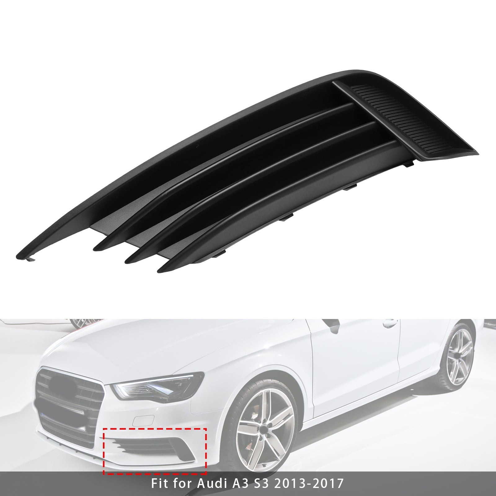 2013-2017 Audi A3 S3 Fog Light Grille Left Side 8V5807681