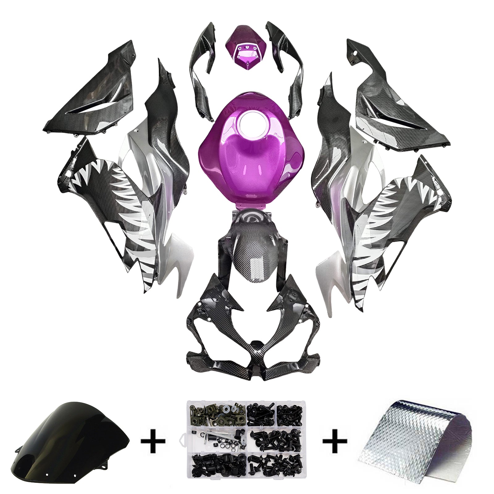 Injection Fairing Kit Bodywork Plastic ABS fit For Kawasaki ZX6R 2019-2023