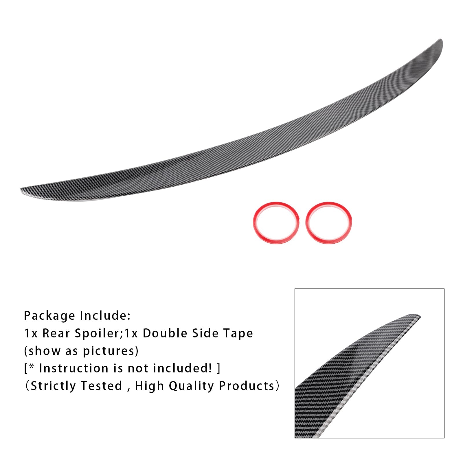 2017-2023 BMW G30 G38 F90 M5 MP Carbon Fiber Style Rear Trunk Spoiler Wing