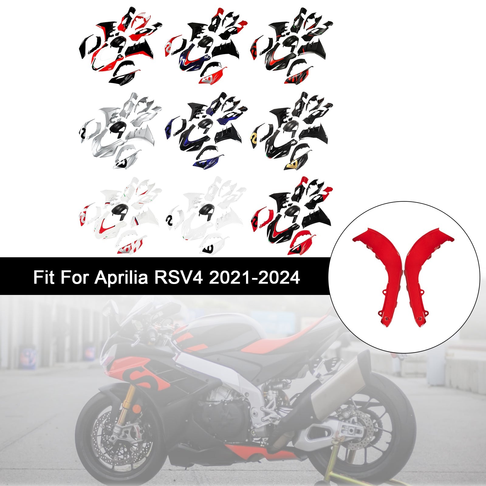 Injection ABS Plastic Bodywork Fairing Kit for Aprilia RSV4 2021-2024