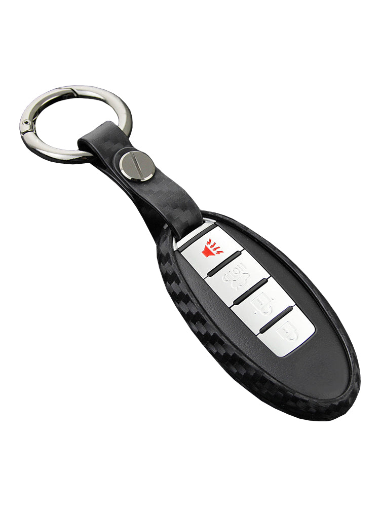 Leather Silicone Car Key Case Cover With Buckle For Nissan